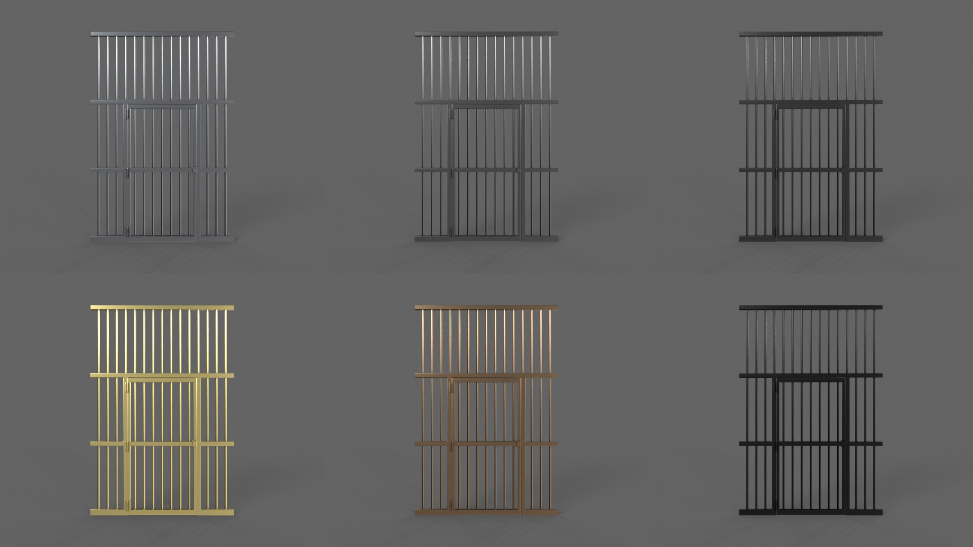PBR Door Prison Cell 3D Model Collection_8