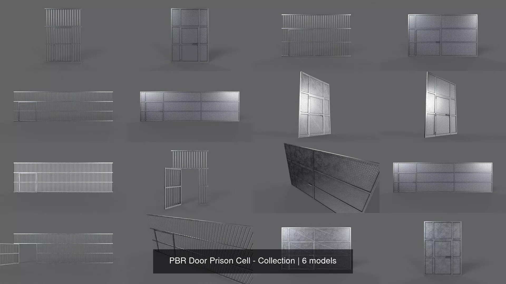 PBR Door Prison Cell 3D Model Collection_7