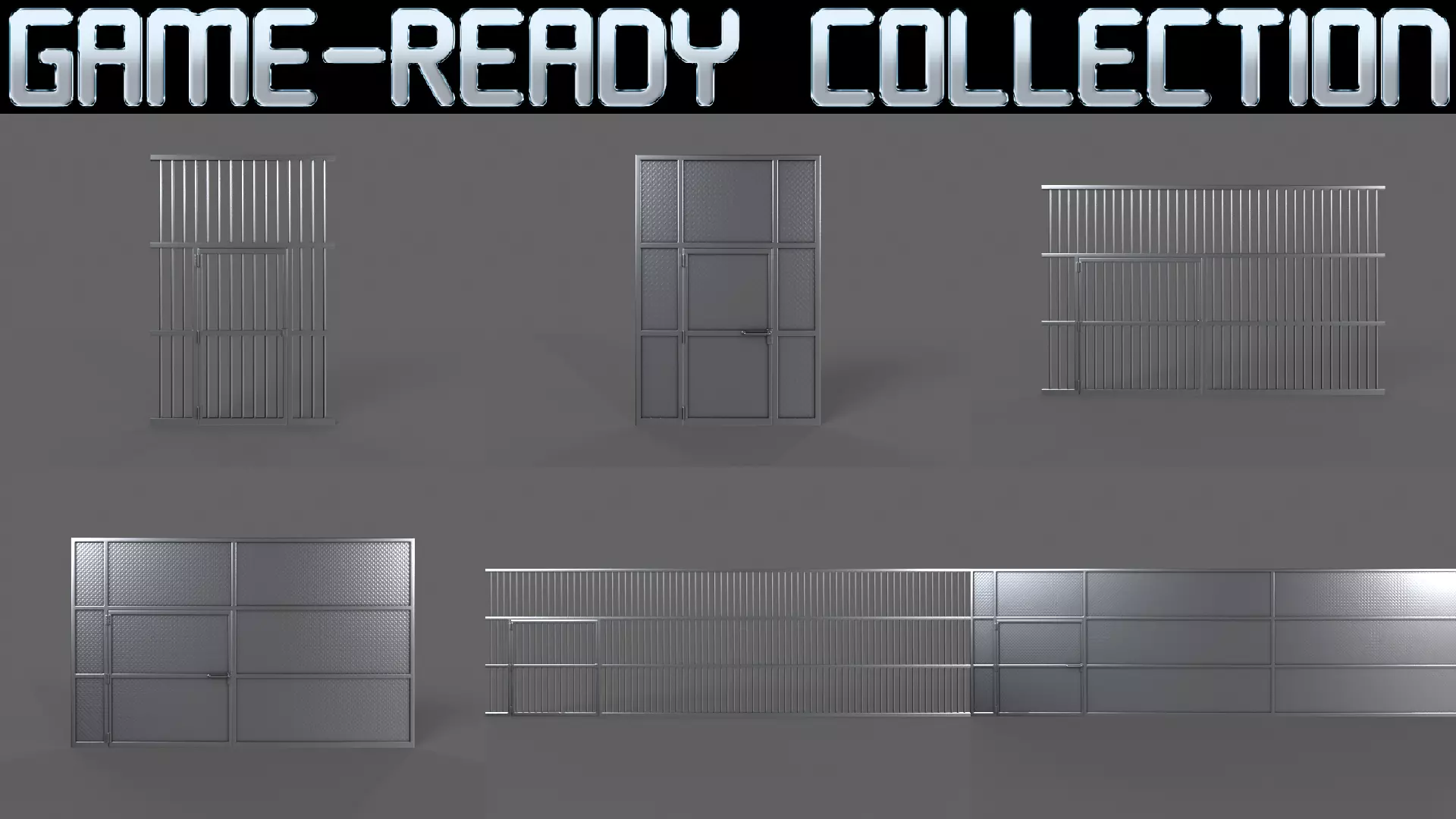 PBR Door Prison Cell 3D Model Collection_0