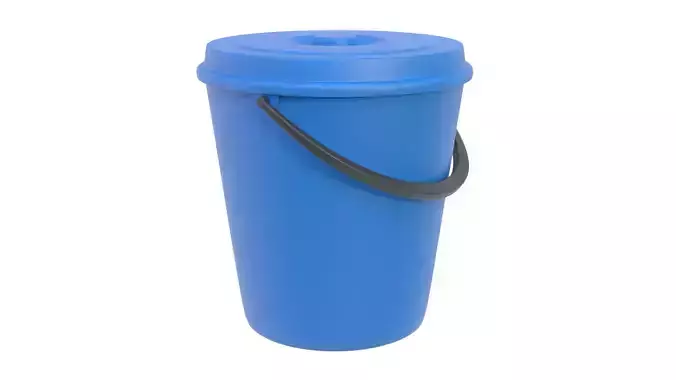 Trash can with lid