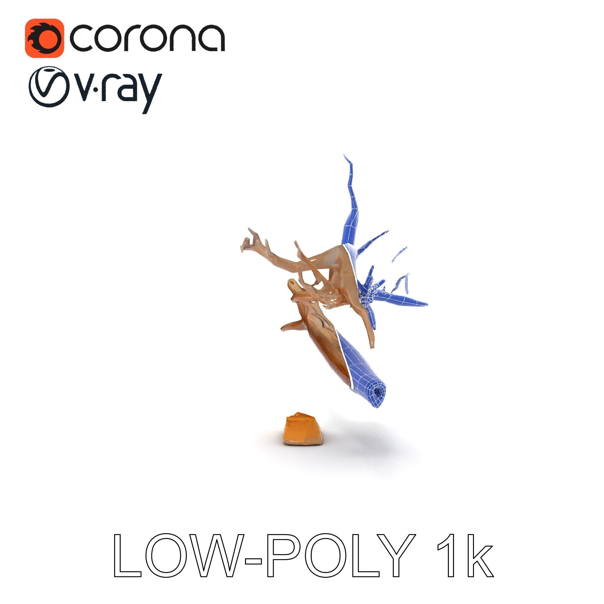 Beach Driftwood and Sand with Shells Model Pack Low-poly 3D model_29