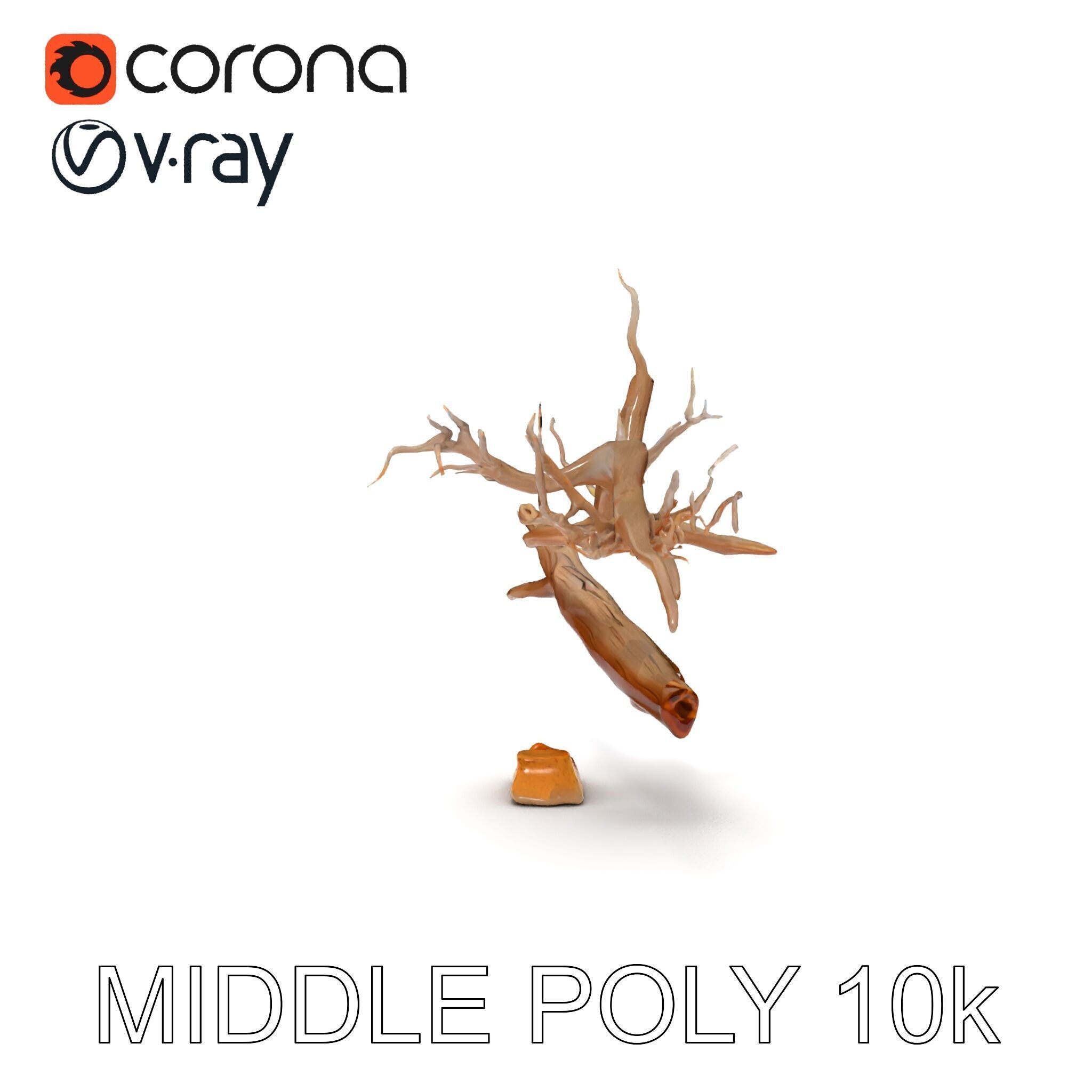 Beach Driftwood and Sand with Shells Model Pack Low-poly 3D model_33