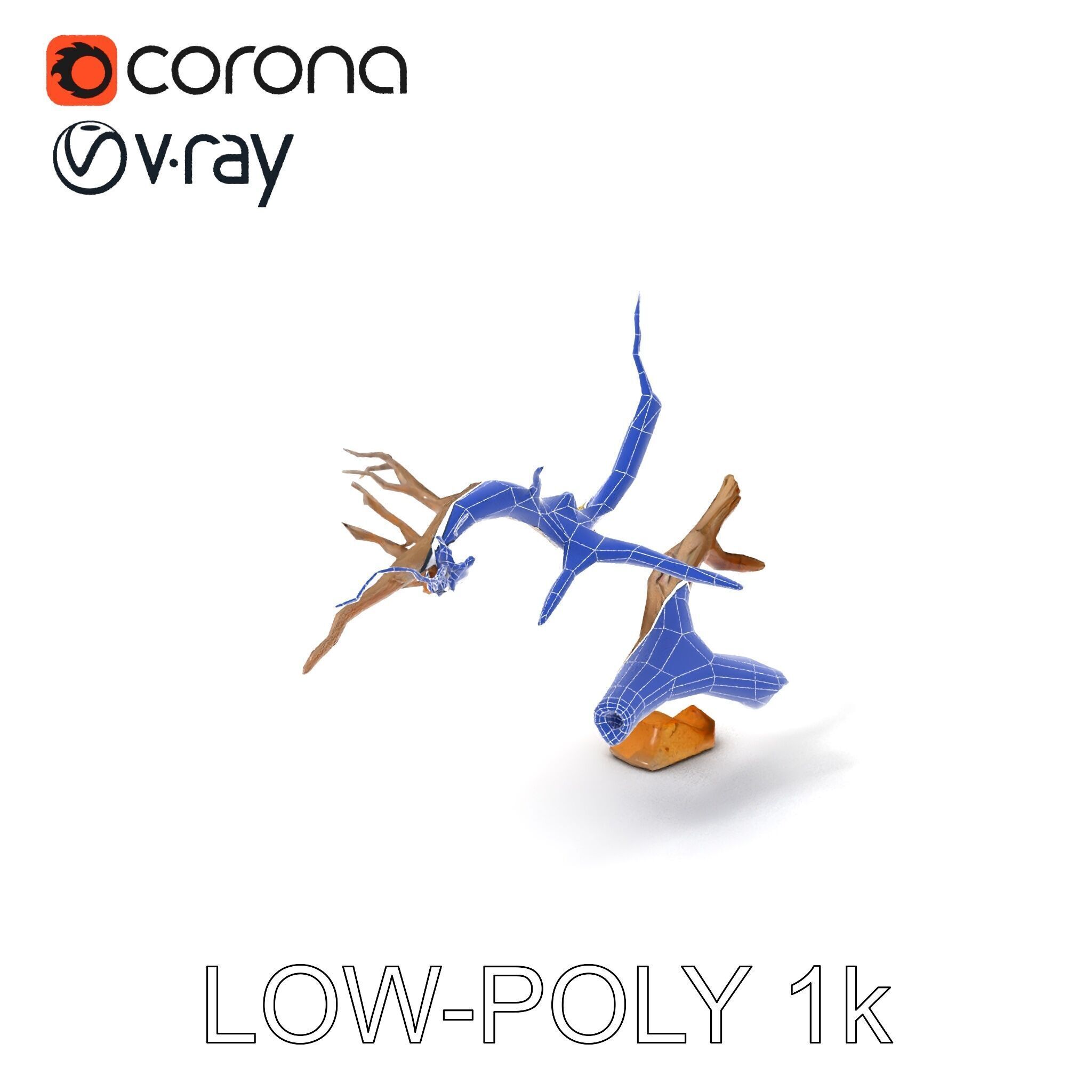 Beach Driftwood and Sand with Shells Model Pack Low-poly 3D model_34