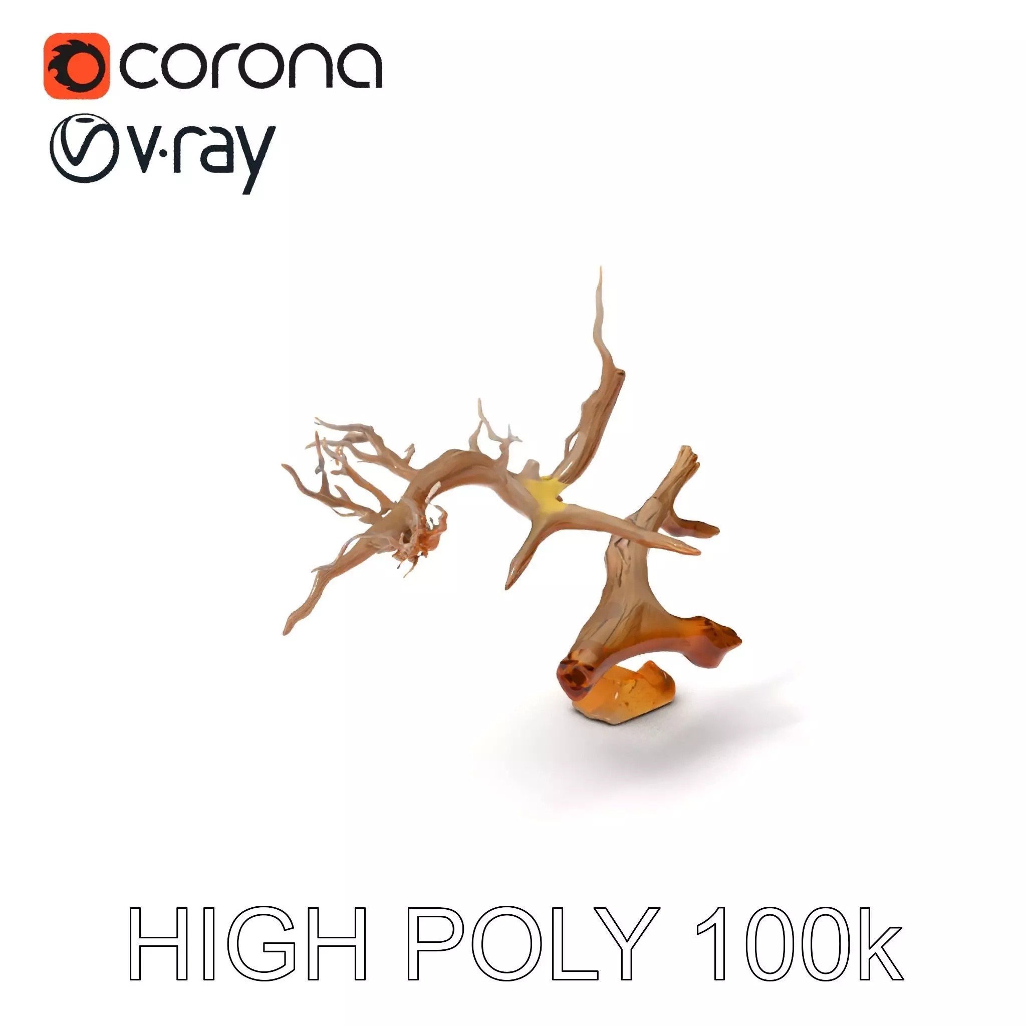 Beach Driftwood and Sand with Shells Model Pack Low-poly 3D model_0