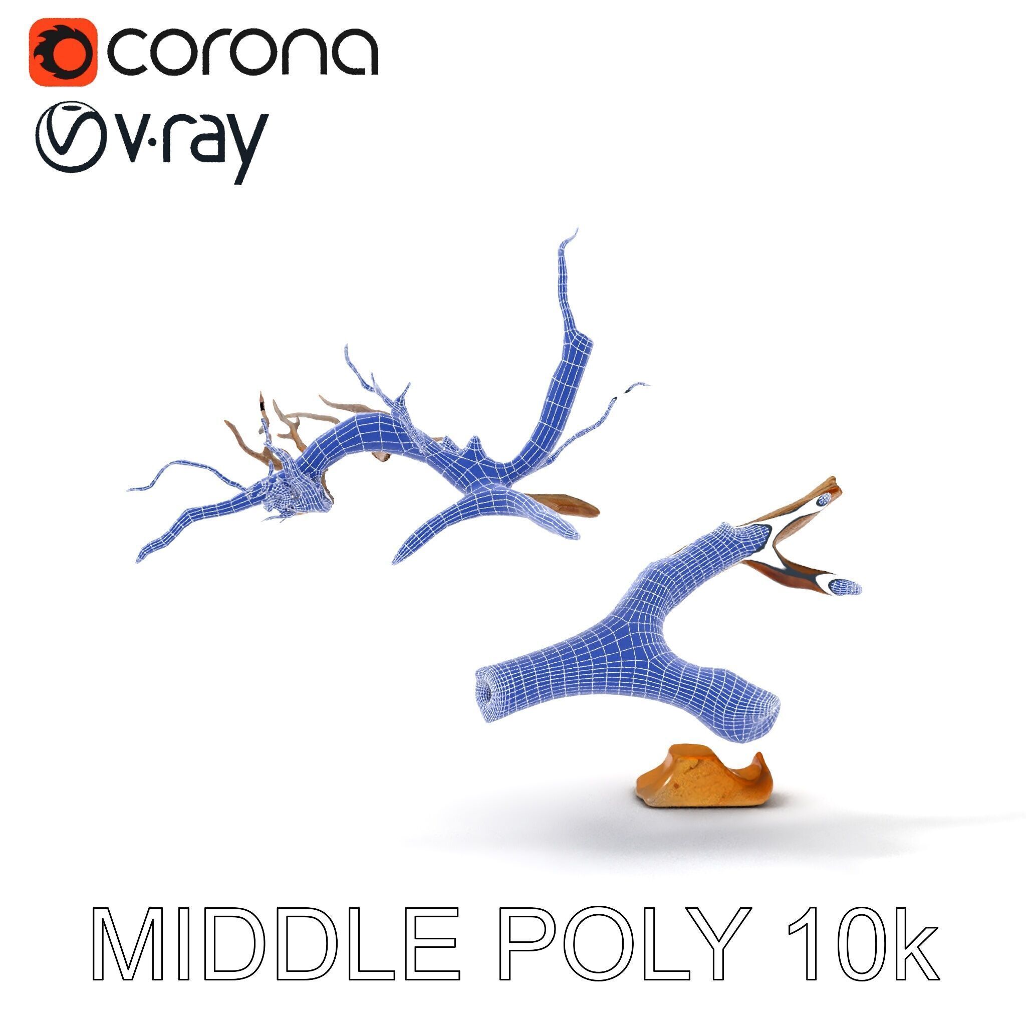 Beach Driftwood and Sand with Shells Model Pack Low-poly 3D model_11