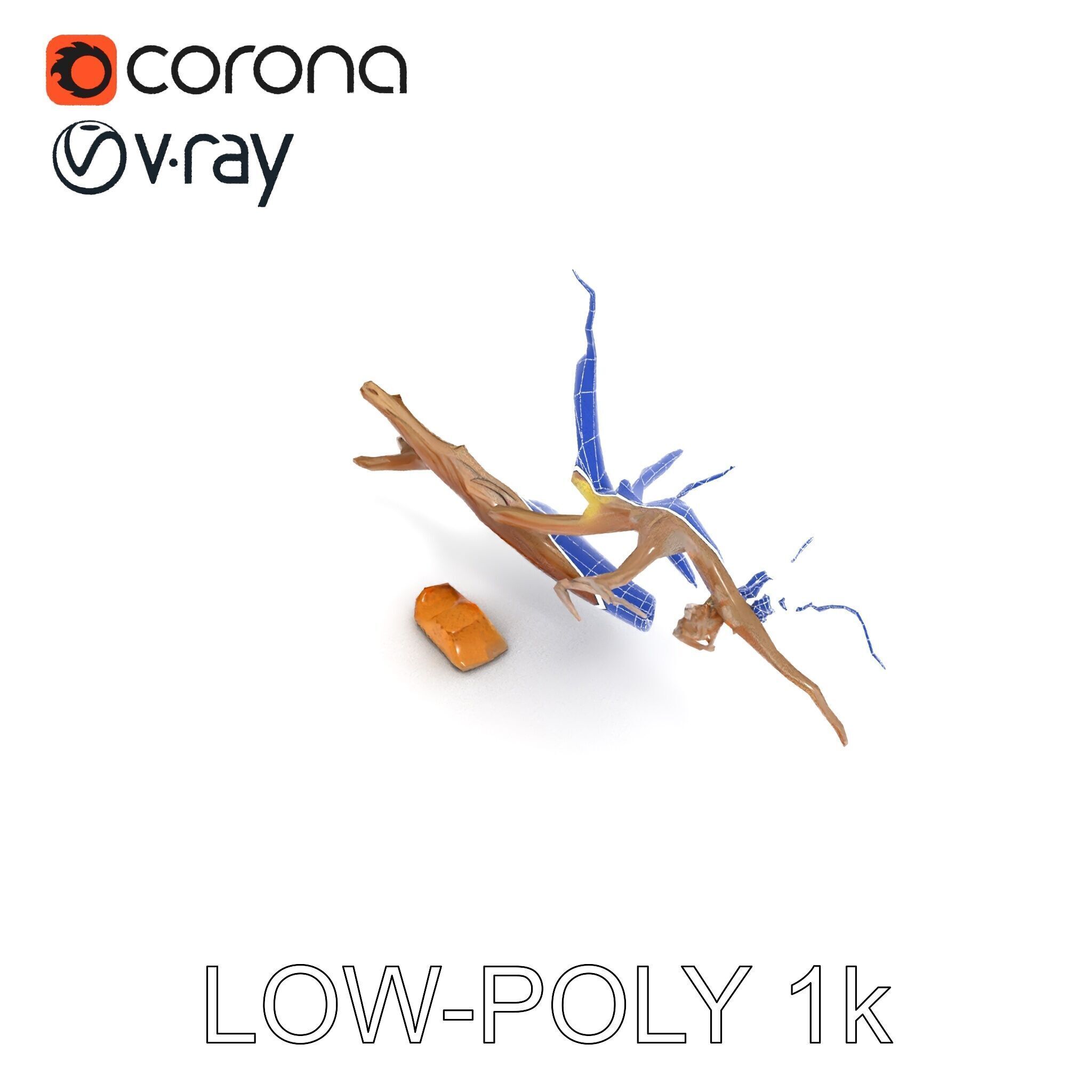 Beach Driftwood and Sand with Shells Model Pack Low-poly 3D model_24