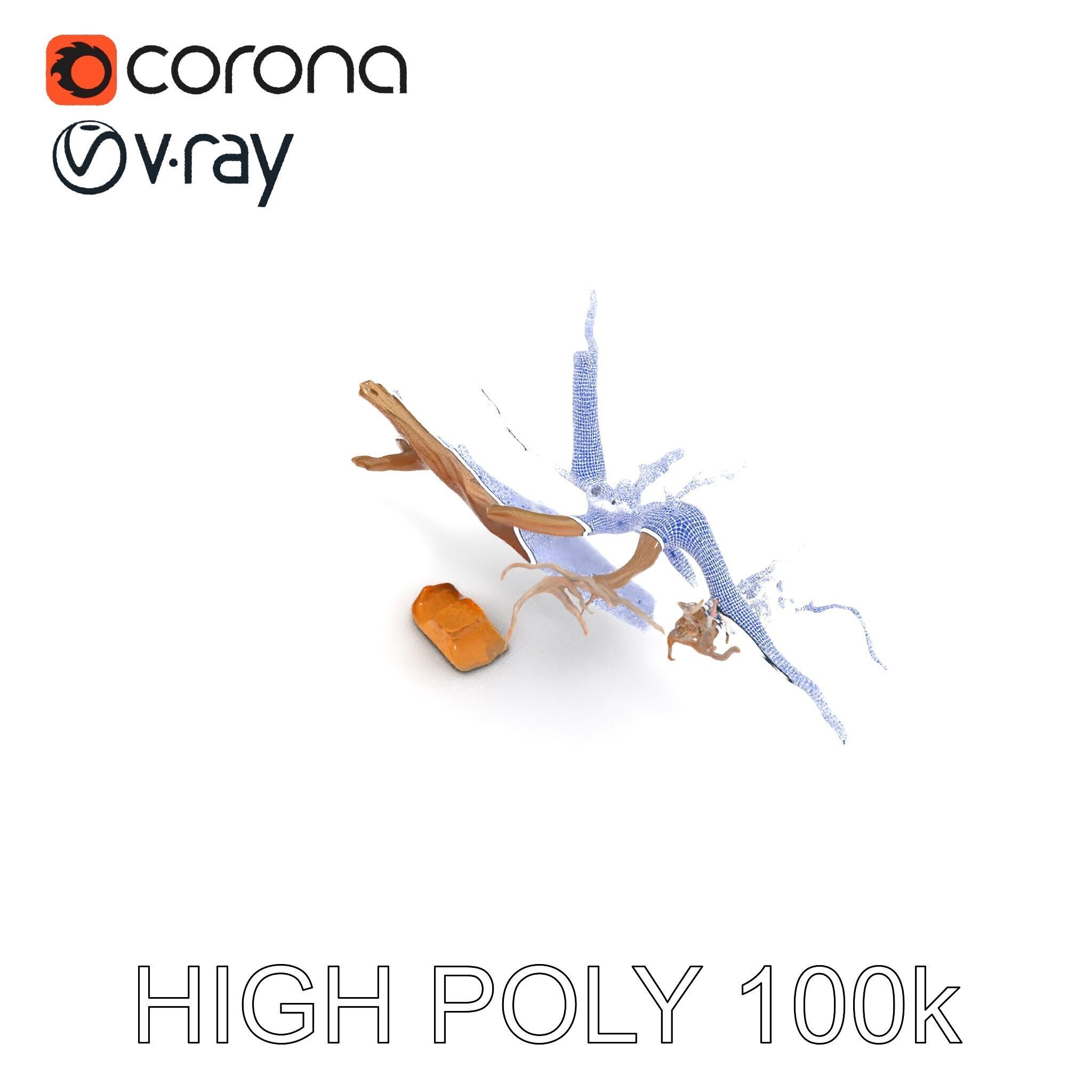 Beach Driftwood and Sand with Shells Model Pack Low-poly 3D model_19