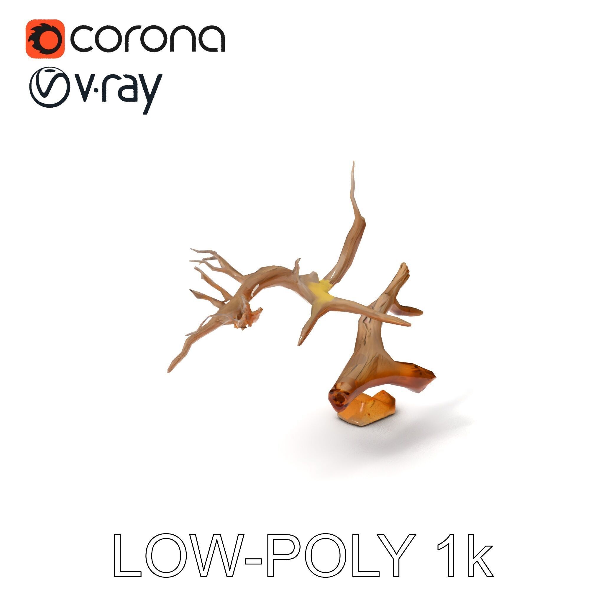 Beach Driftwood and Sand with Shells Model Pack Low-poly 3D model_7