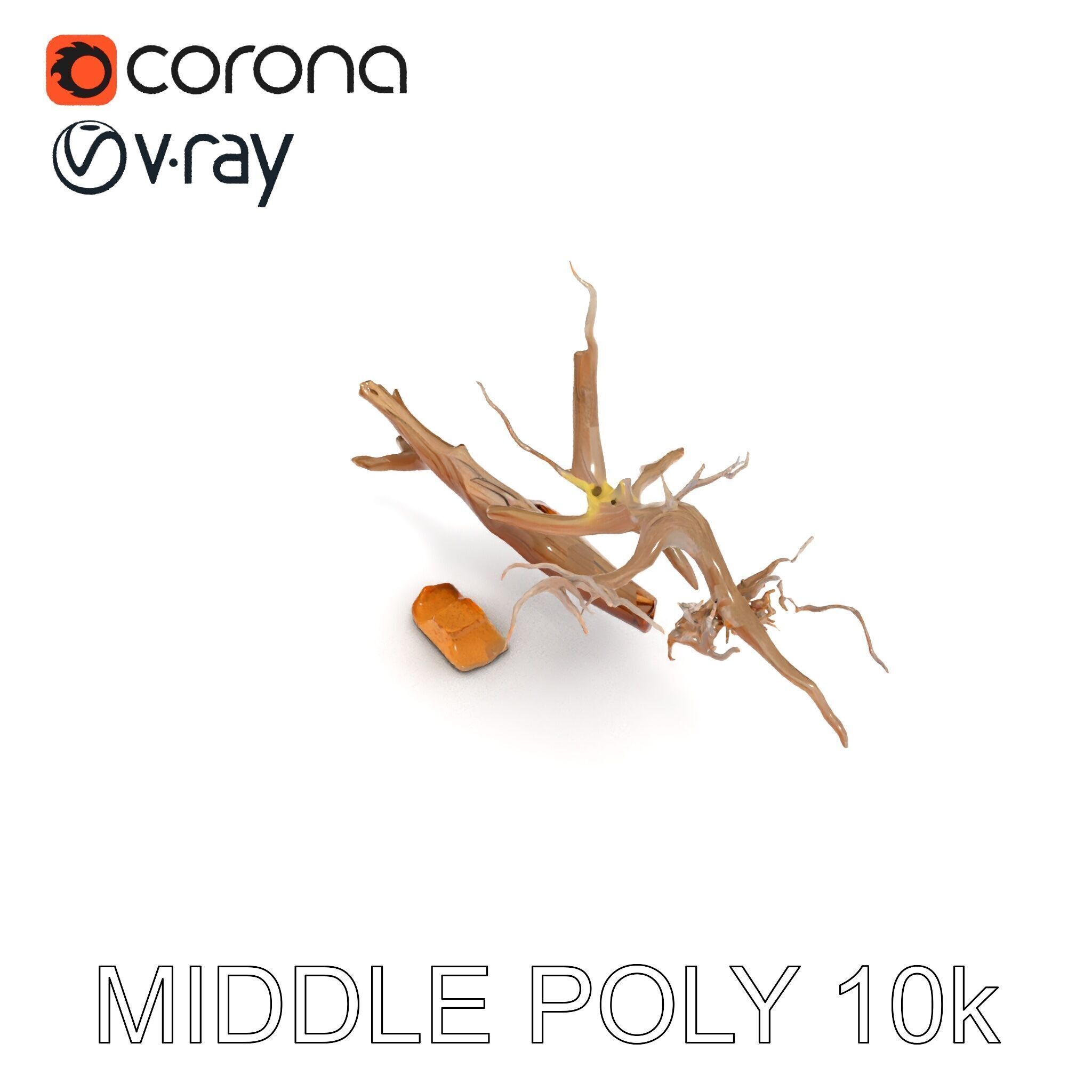 Beach Driftwood and Sand with Shells Model Pack Low-poly 3D model_6