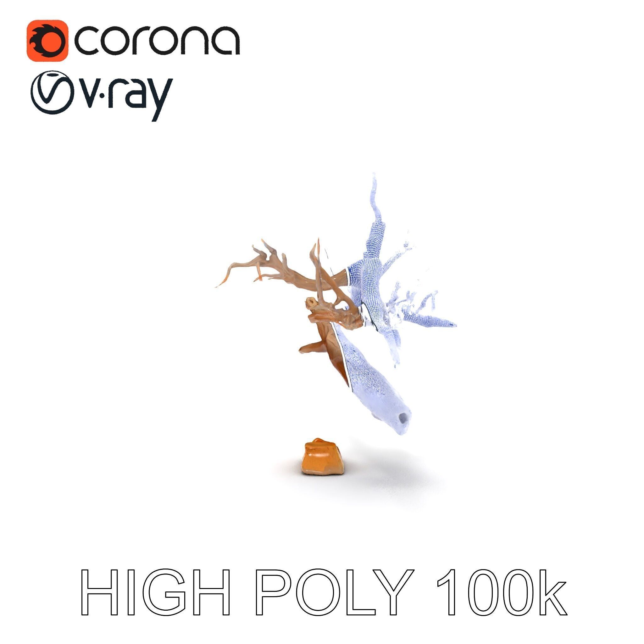 Beach Driftwood and Sand with Shells Model Pack Low-poly 3D model_16