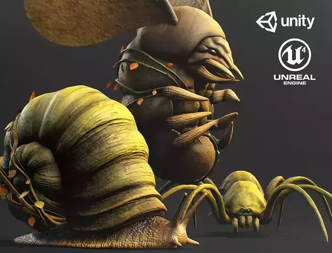 Land Insects3 Pack - Game Ready Low-poly 3D models