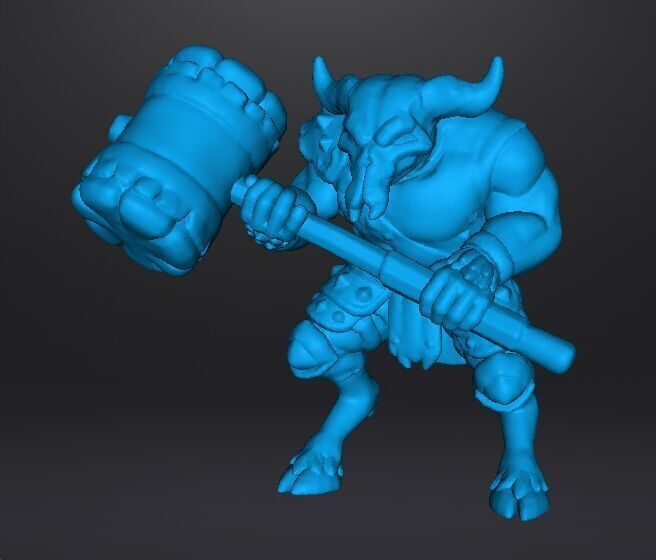 RHINOTAUR WARRIOR MINIATURE MODEL FANTASY GAMES RPG DND 3D print model_9