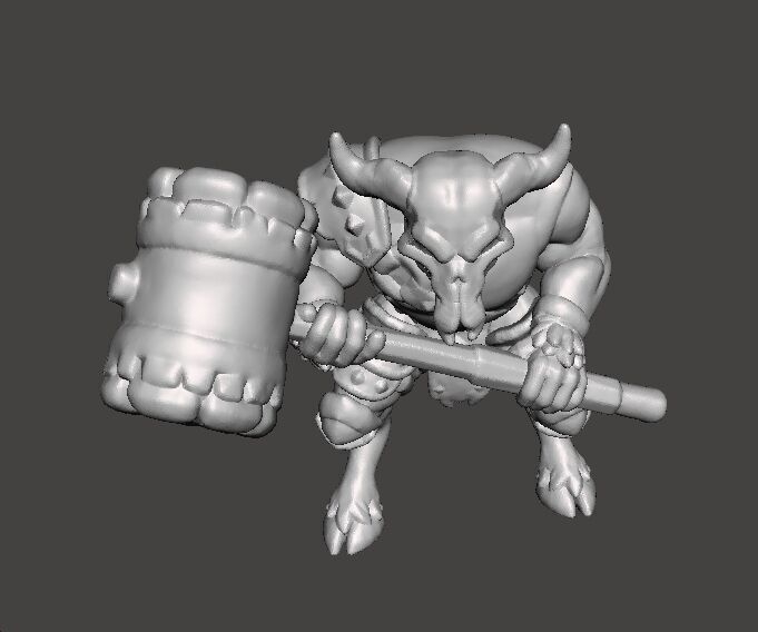 RHINOTAUR WARRIOR MINIATURE MODEL FANTASY GAMES RPG DND 3D print model_6