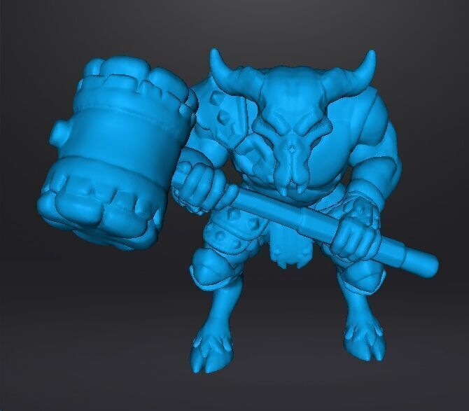 RHINOTAUR WARRIOR MINIATURE MODEL FANTASY GAMES RPG DND 3D print model_11