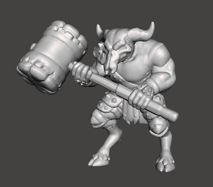 RHINOTAUR WARRIOR MINIATURE MODEL FANTASY GAMES RPG DND 3D print model_1