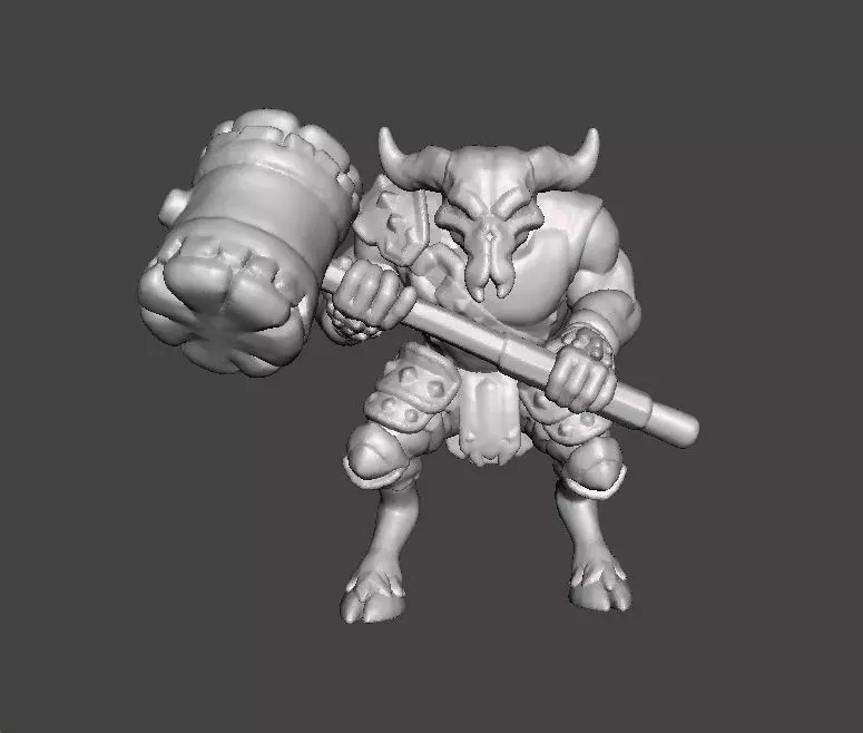 RHINOTAUR WARRIOR MINIATURE MODEL FANTASY GAMES RPG DND 3D print model_0