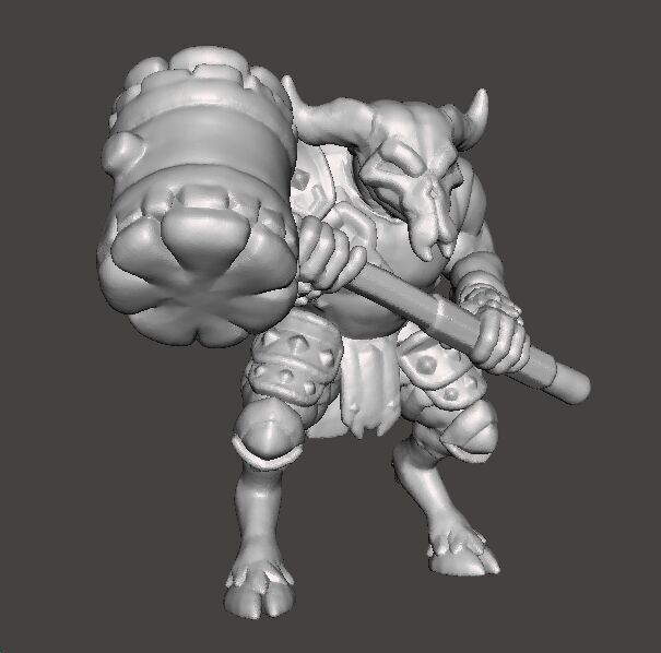 RHINOTAUR WARRIOR MINIATURE MODEL FANTASY GAMES RPG DND 3D print model_3