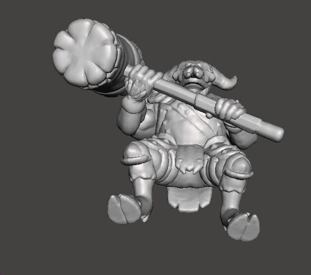 RHINOTAUR WARRIOR MINIATURE MODEL FANTASY GAMES RPG DND 3D print model_7