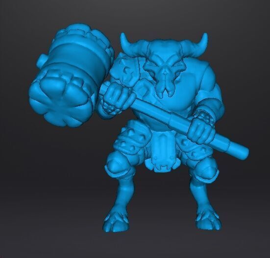 RHINOTAUR WARRIOR MINIATURE MODEL FANTASY GAMES RPG DND 3D print model_8