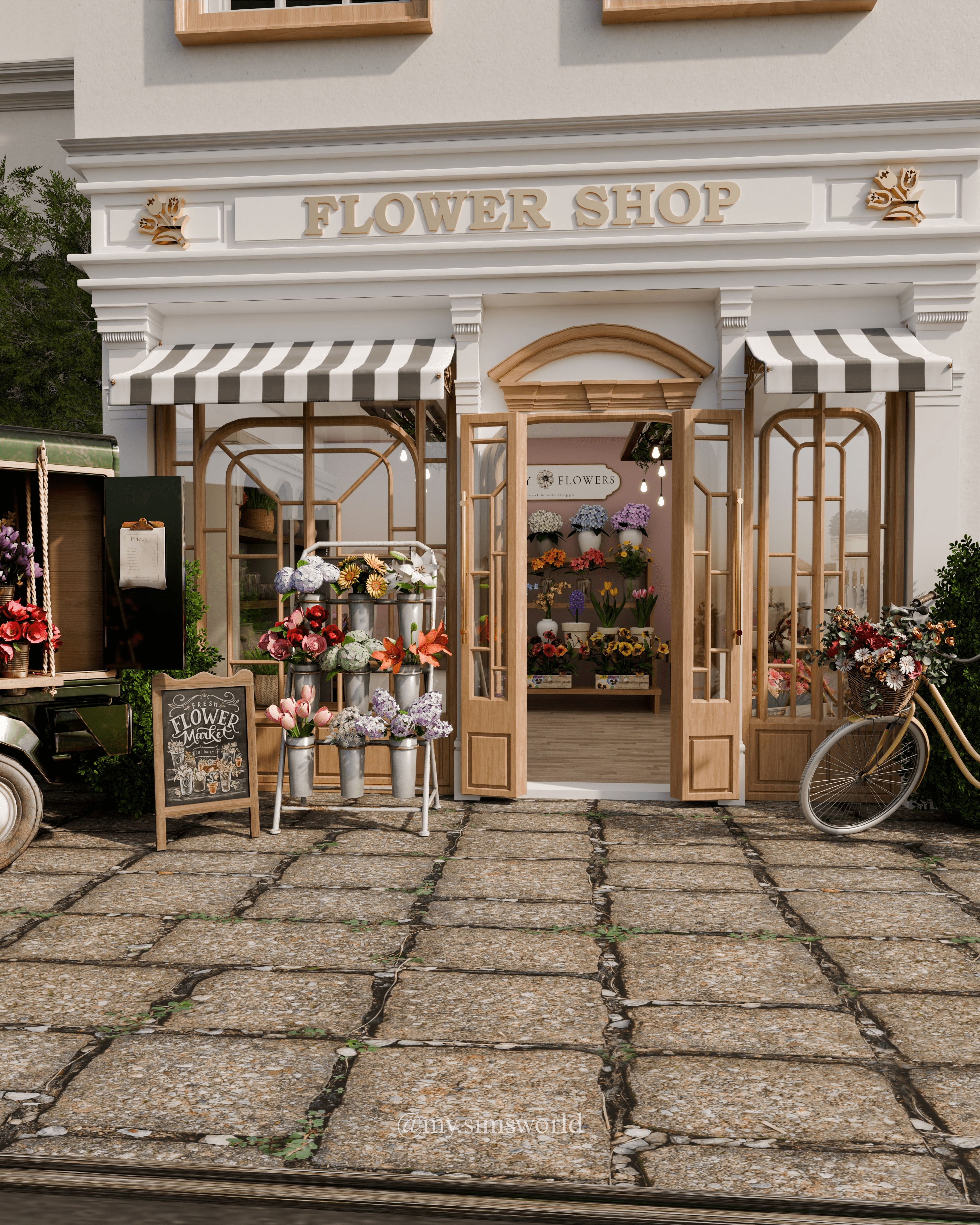 Flower Shop Blender Scene 3D model_1