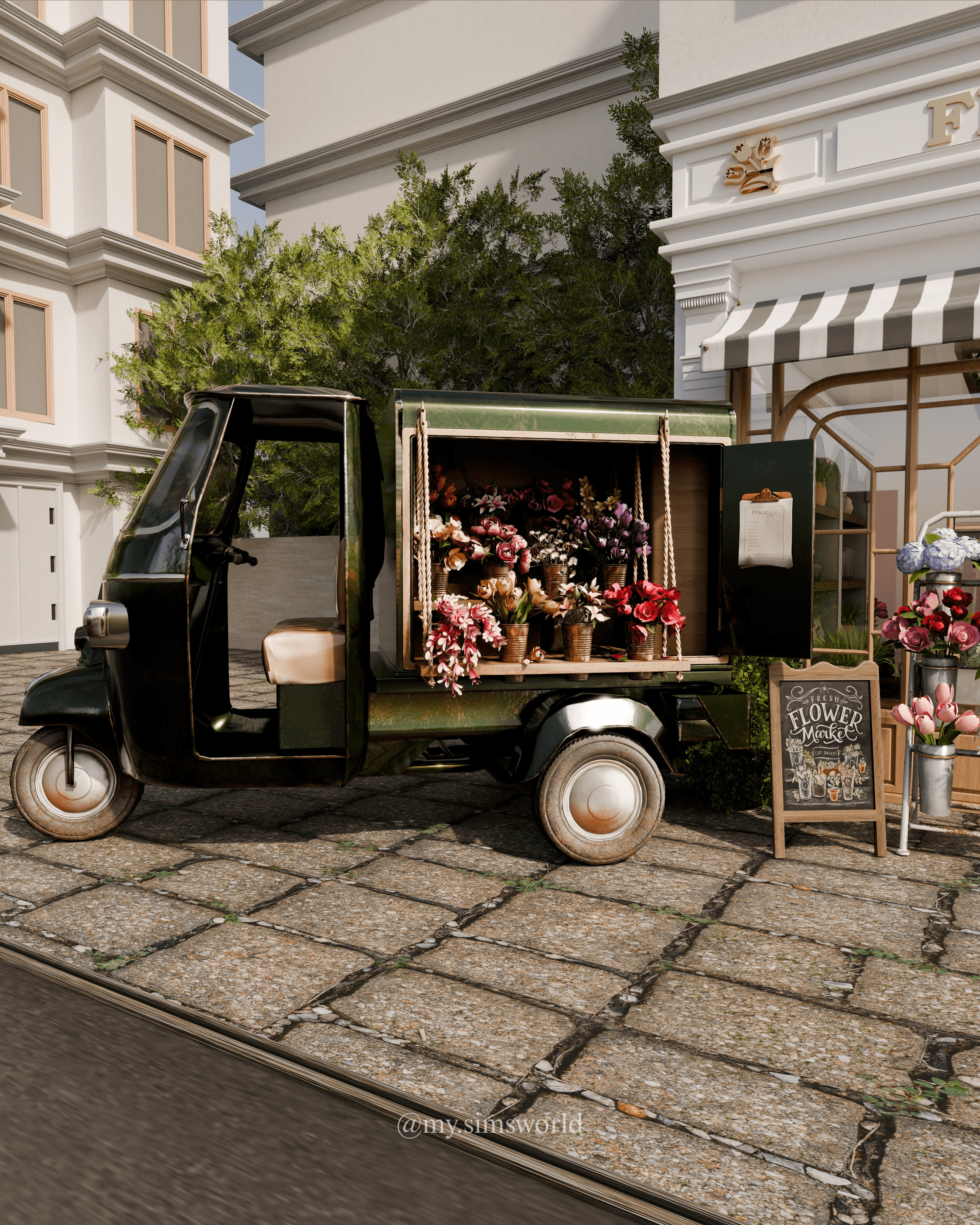 Flower Shop Blender Scene 3D model_2