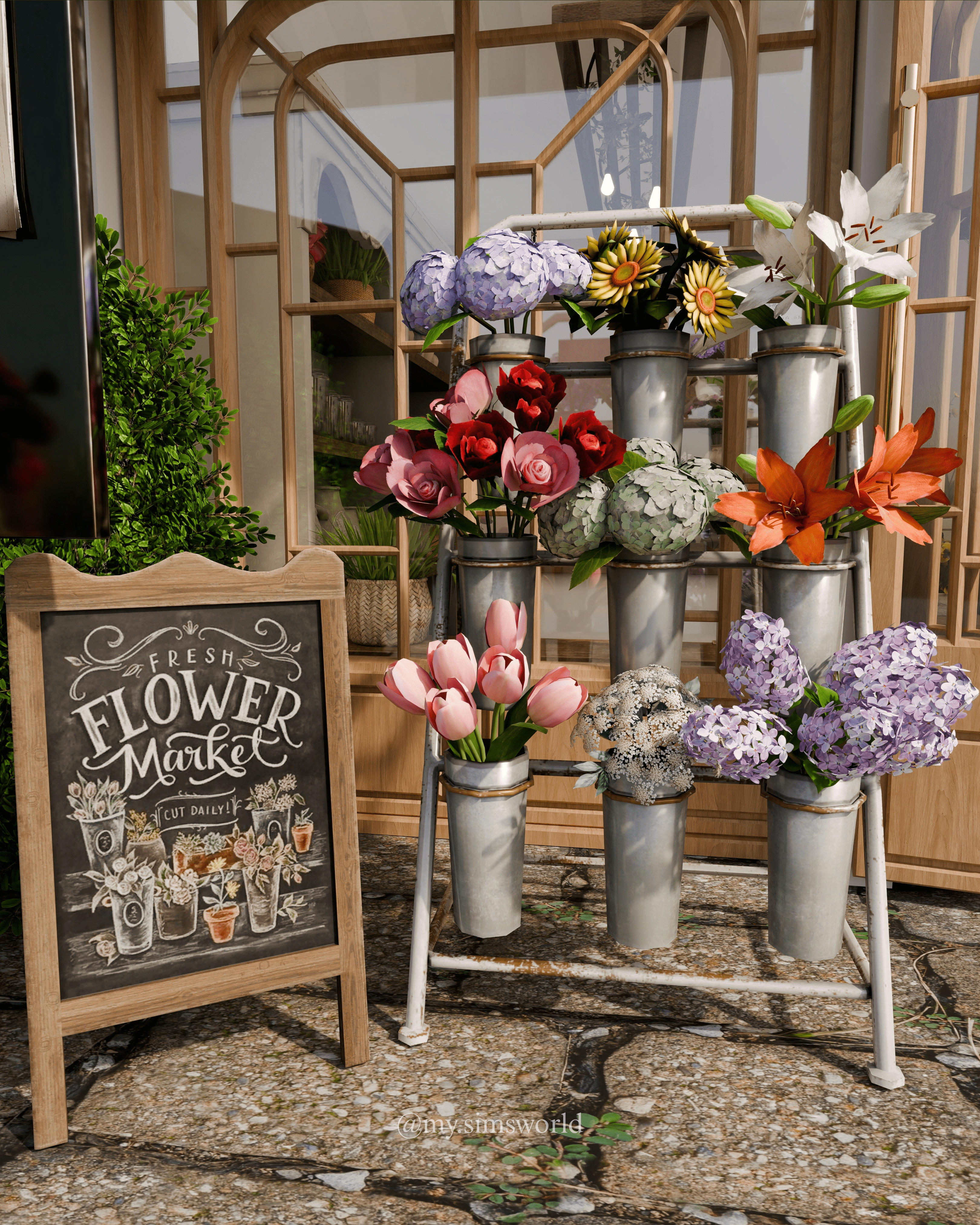 Flower Shop Blender Scene 3D model_3