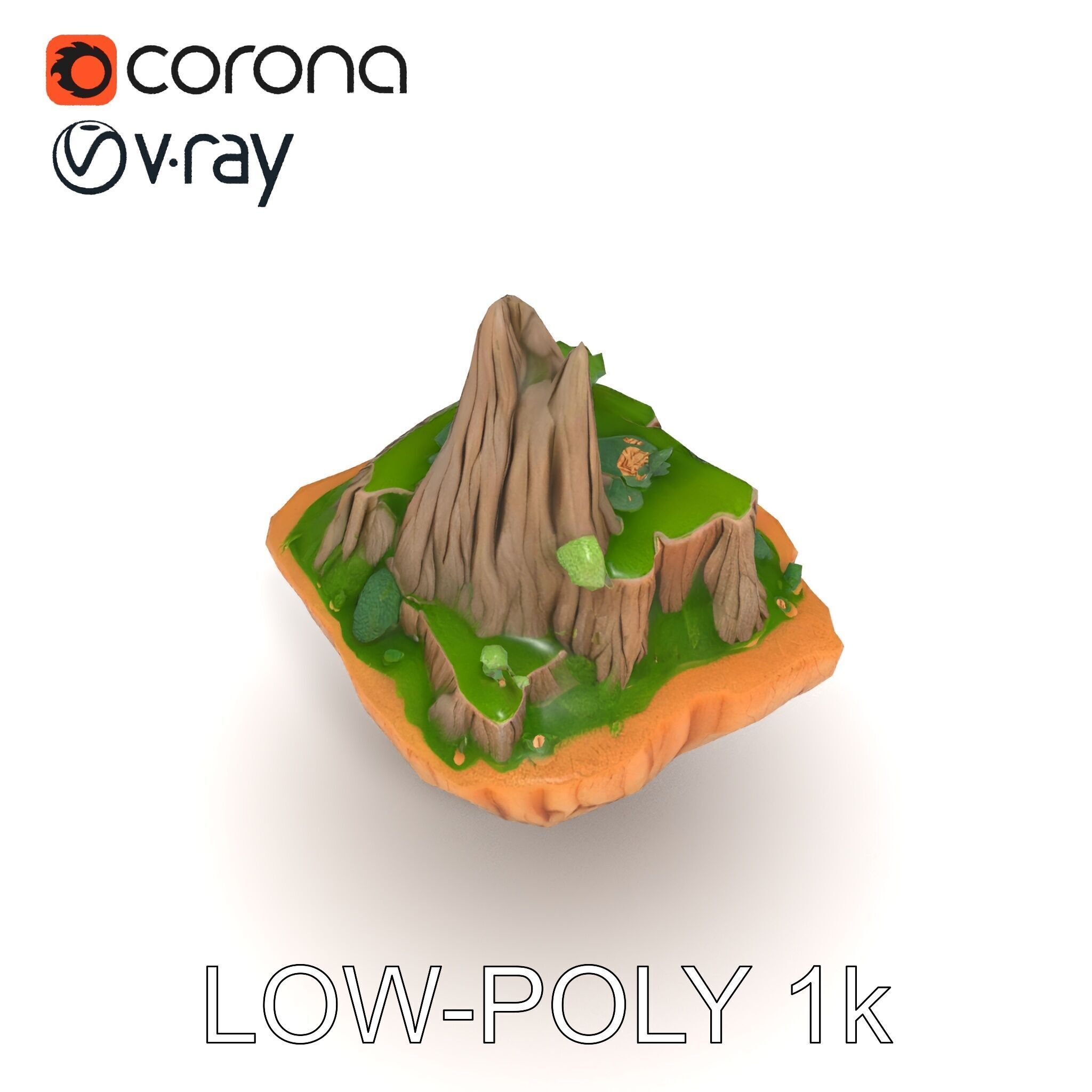 Floating Island Landscape Model Pack Low-poly 3D model_18