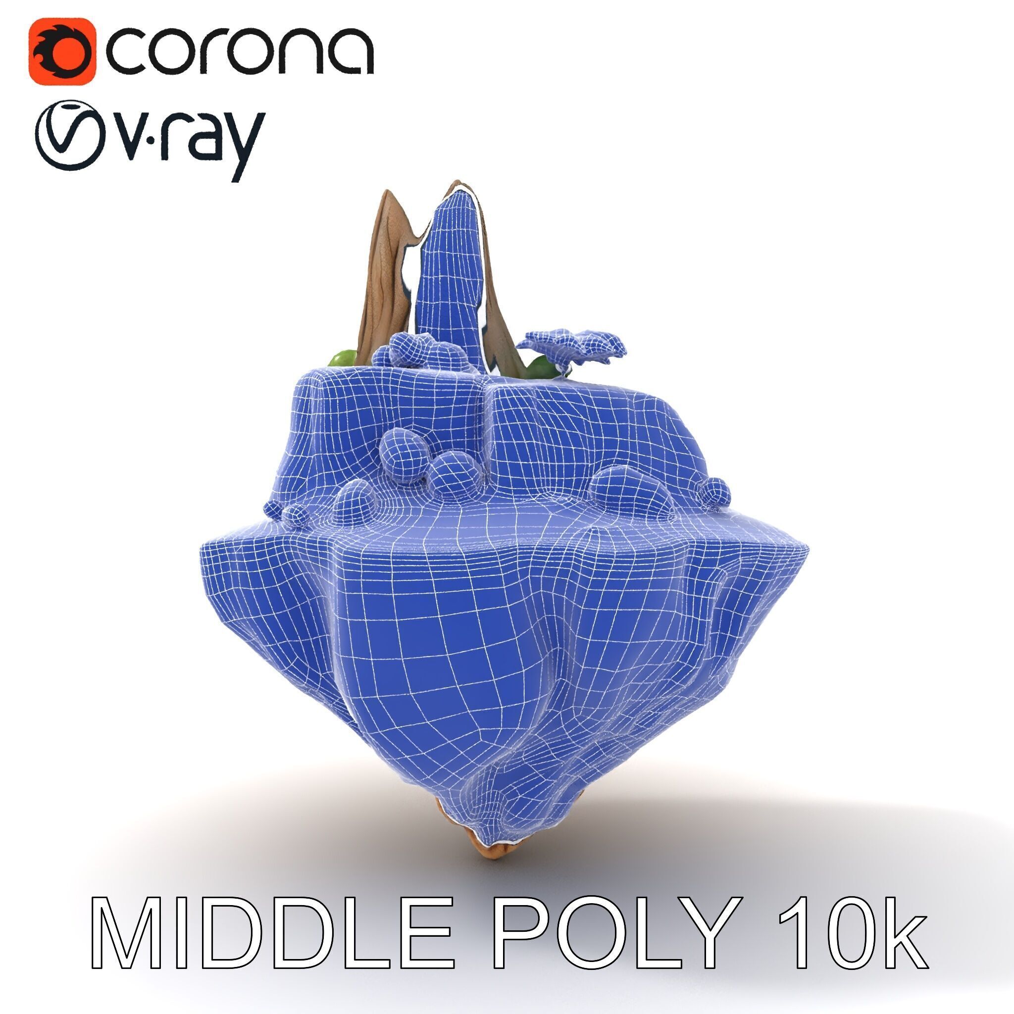 Floating Island Landscape Model Pack Low-poly 3D model_20