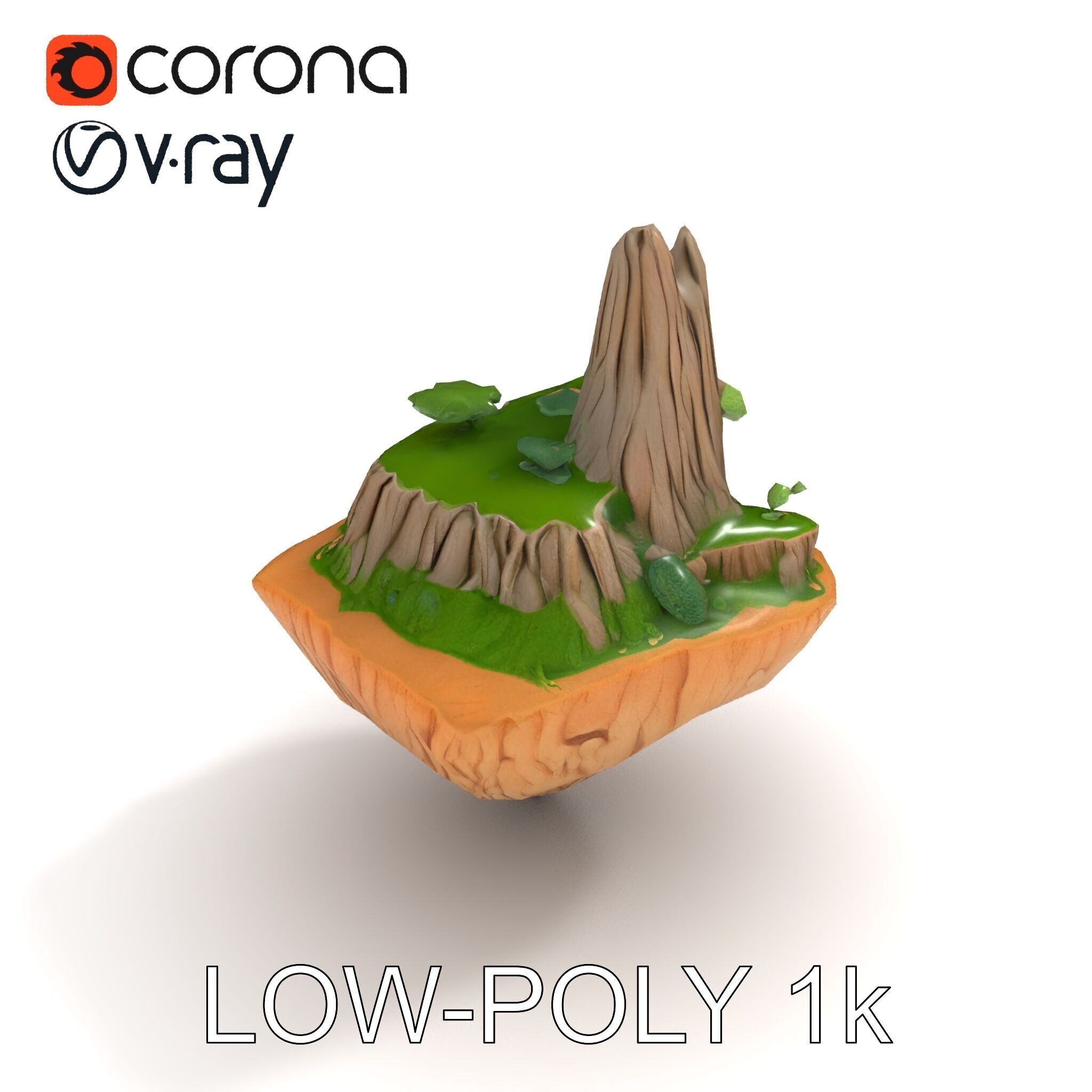 Floating Island Landscape Model Pack Low-poly 3D model_21