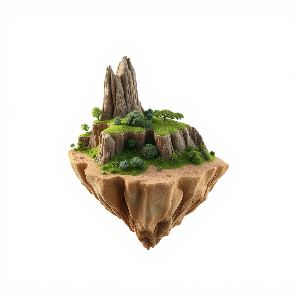 Floating Island Landscape Model Pack Low-poly 3D model_4