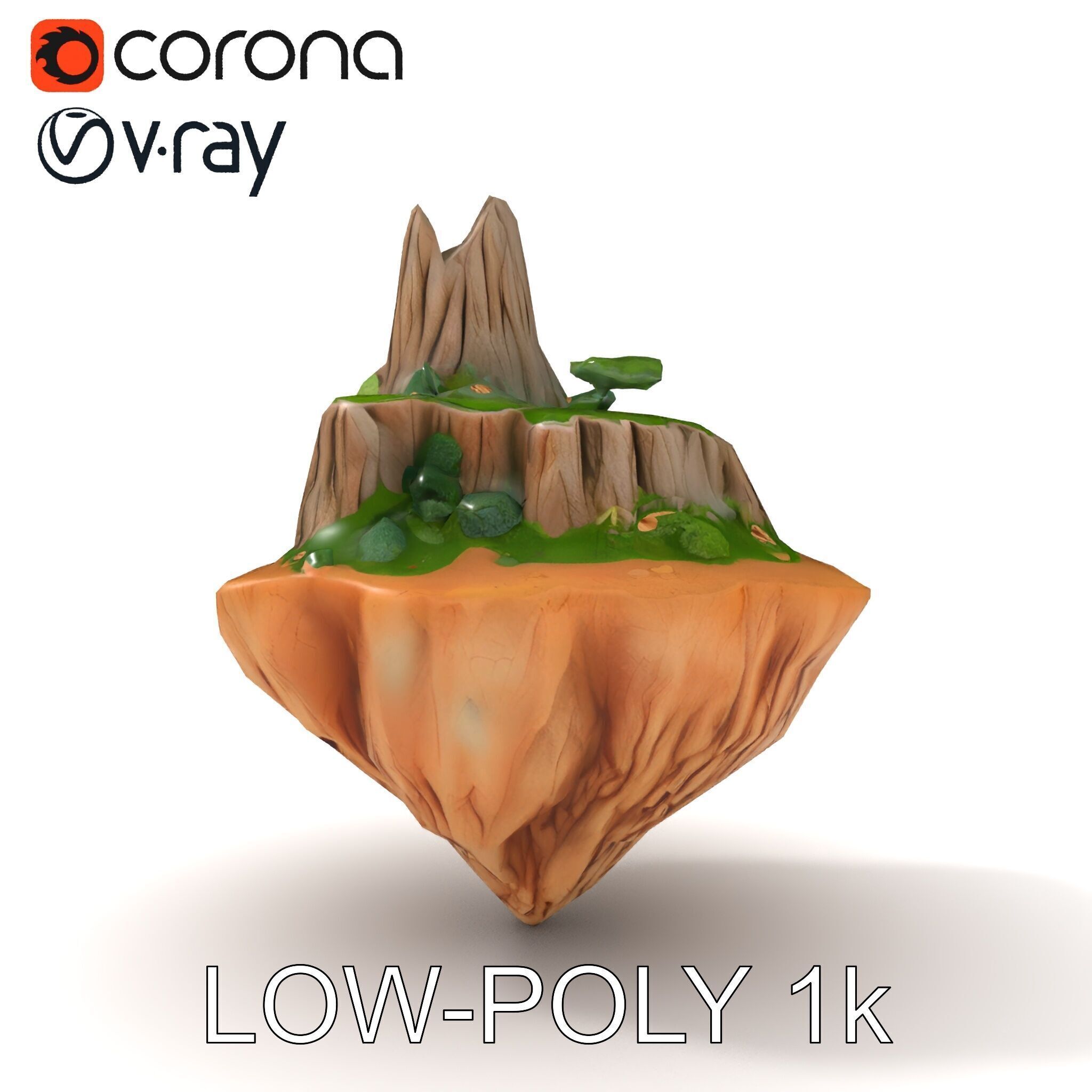 Floating Island Landscape Model Pack Low-poly 3D model_16