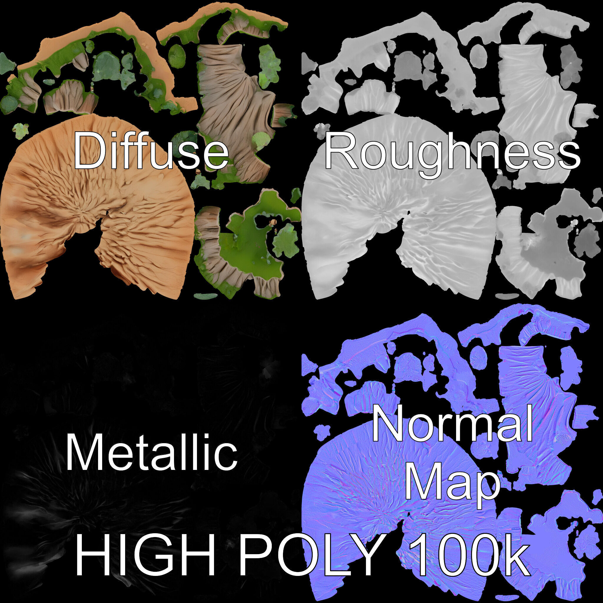 Floating Island Landscape Model Pack Low-poly 3D model_2