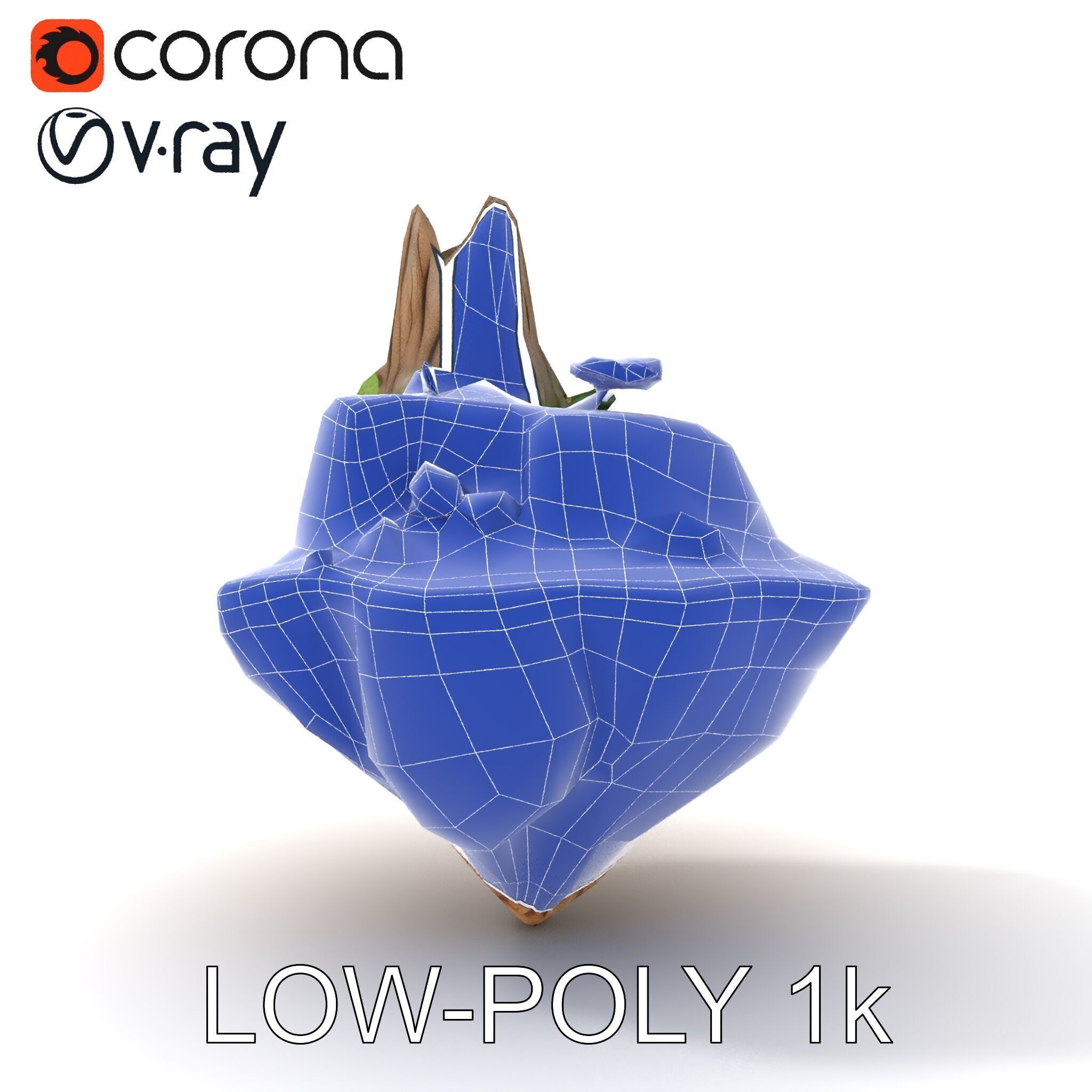 Floating Island Landscape Model Pack Low-poly 3D model_26