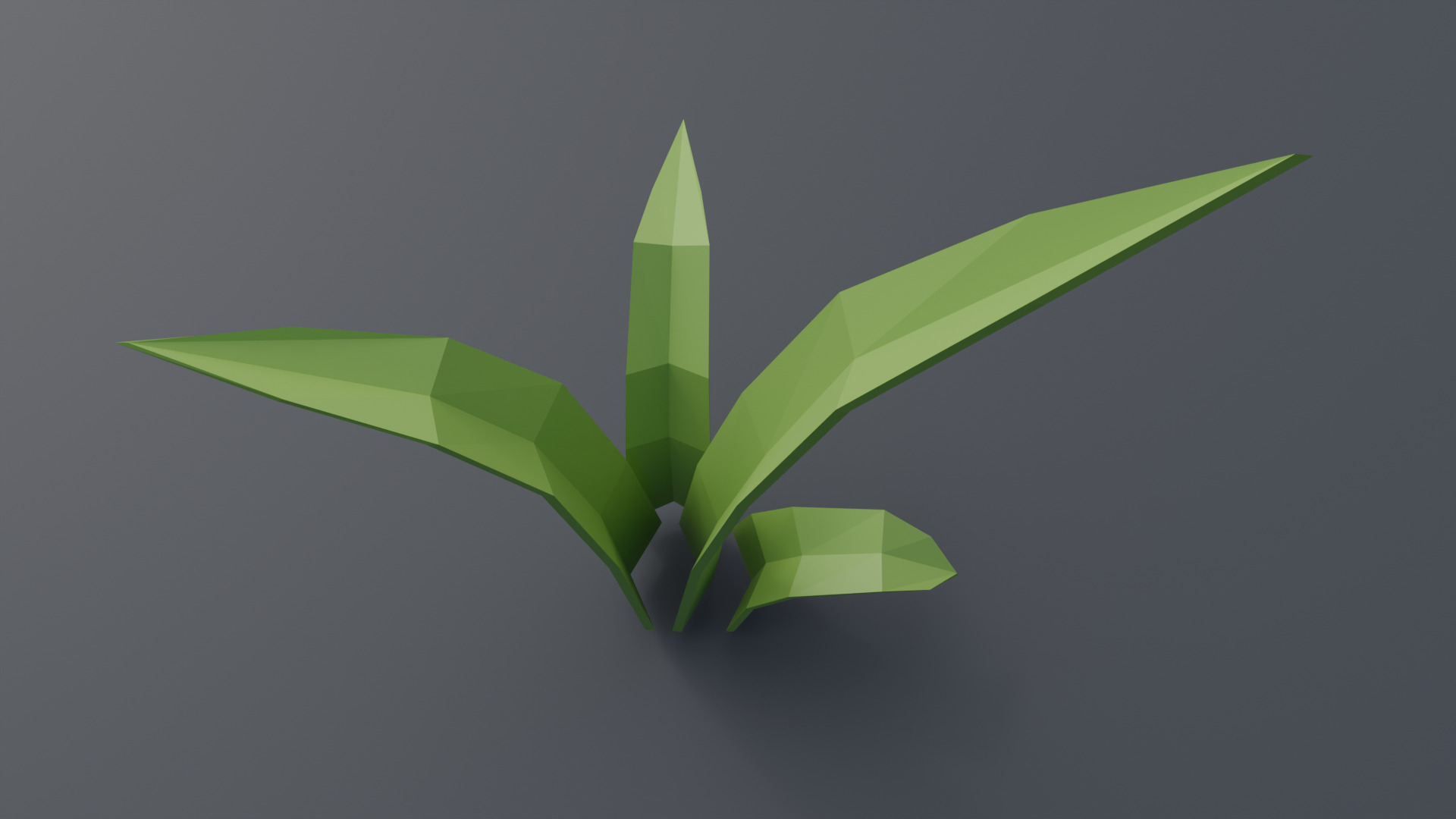 Grass Low-poly 3D model_5