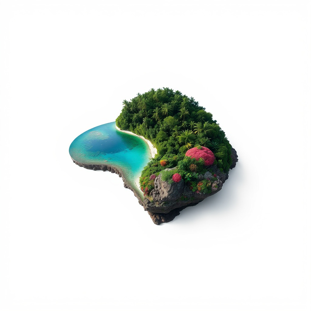 Tropical Island Scene D Model Pack Low-poly 3D model_4