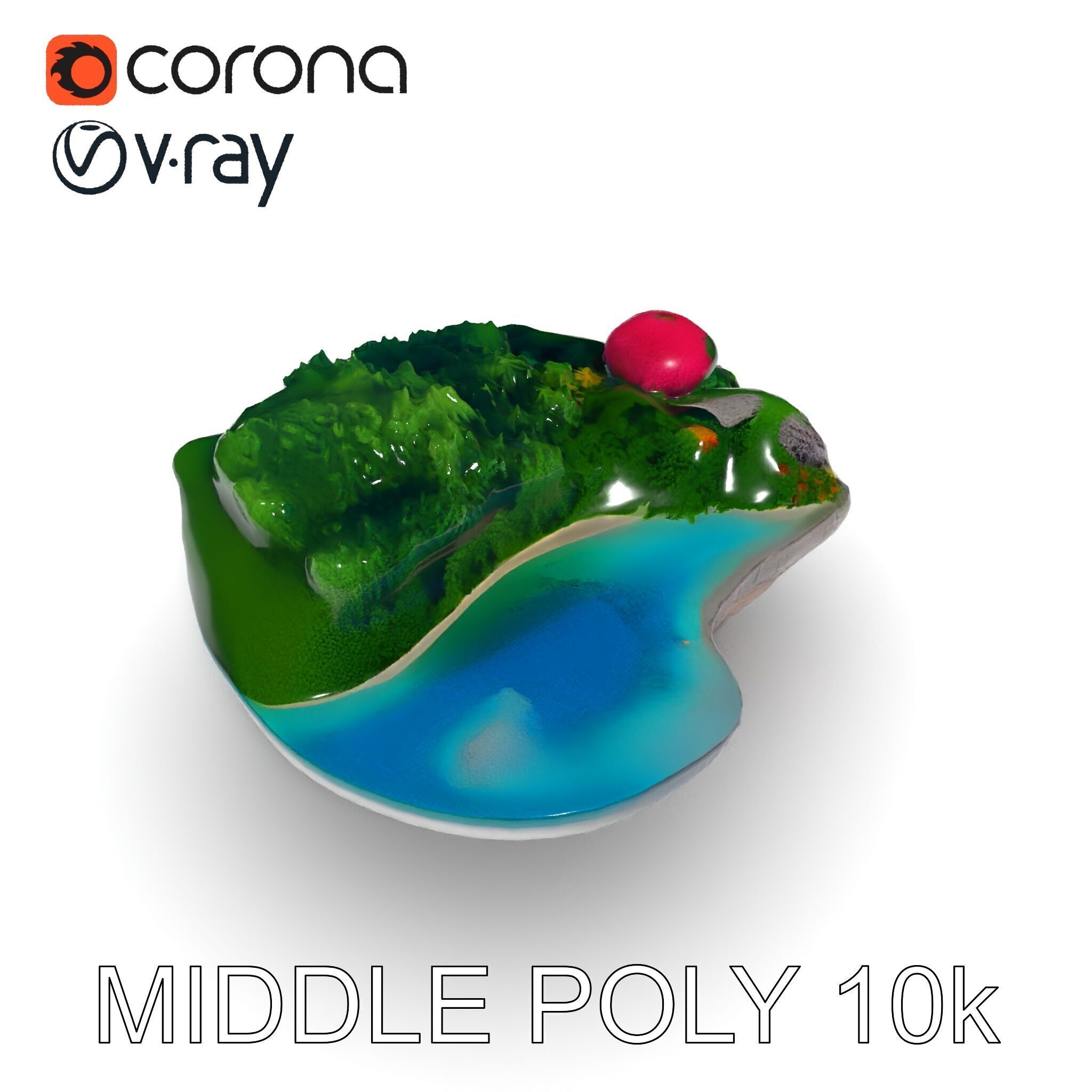 Tropical Island Scene D Model Pack Low-poly 3D model_28