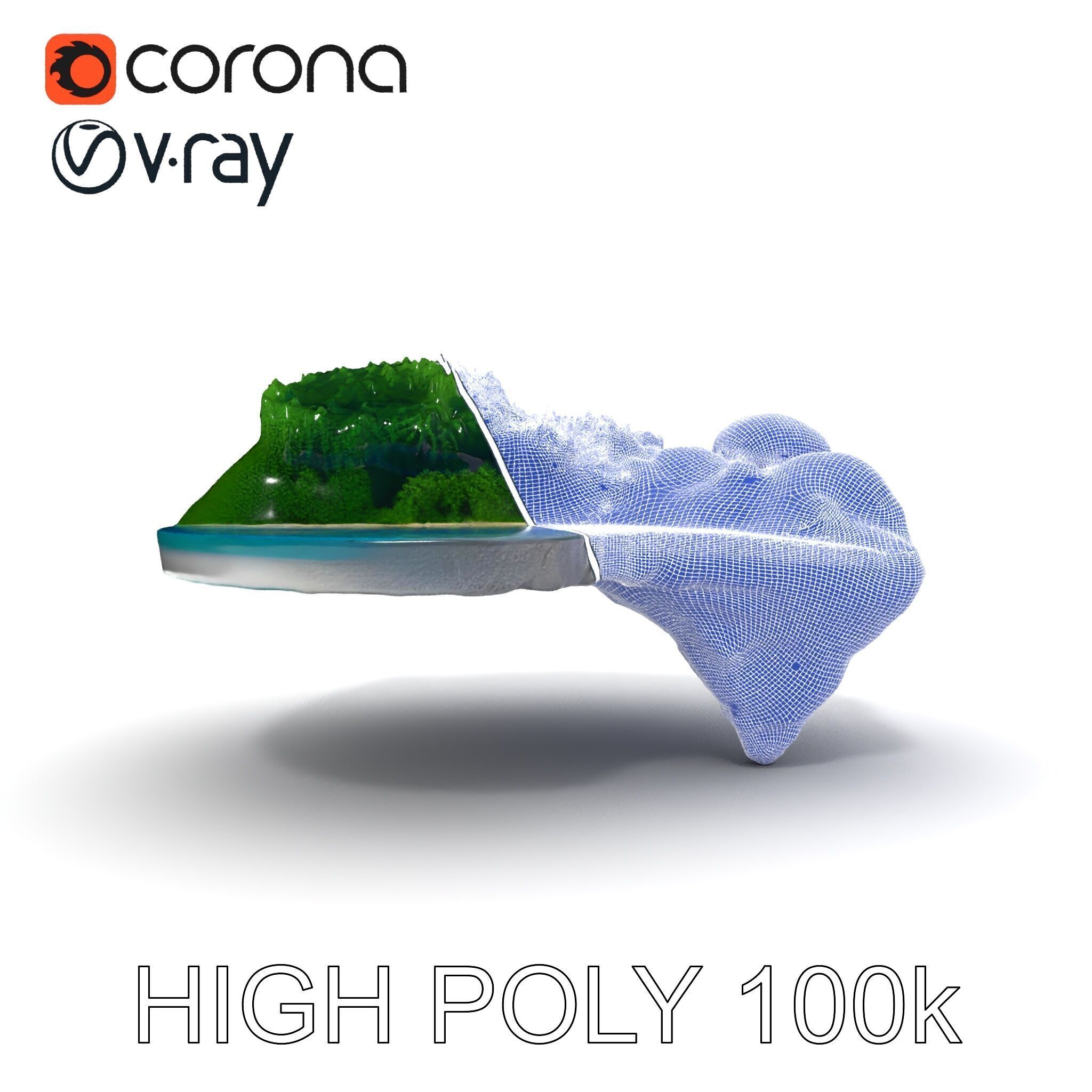 Tropical Island Scene D Model Pack Low-poly 3D model_21