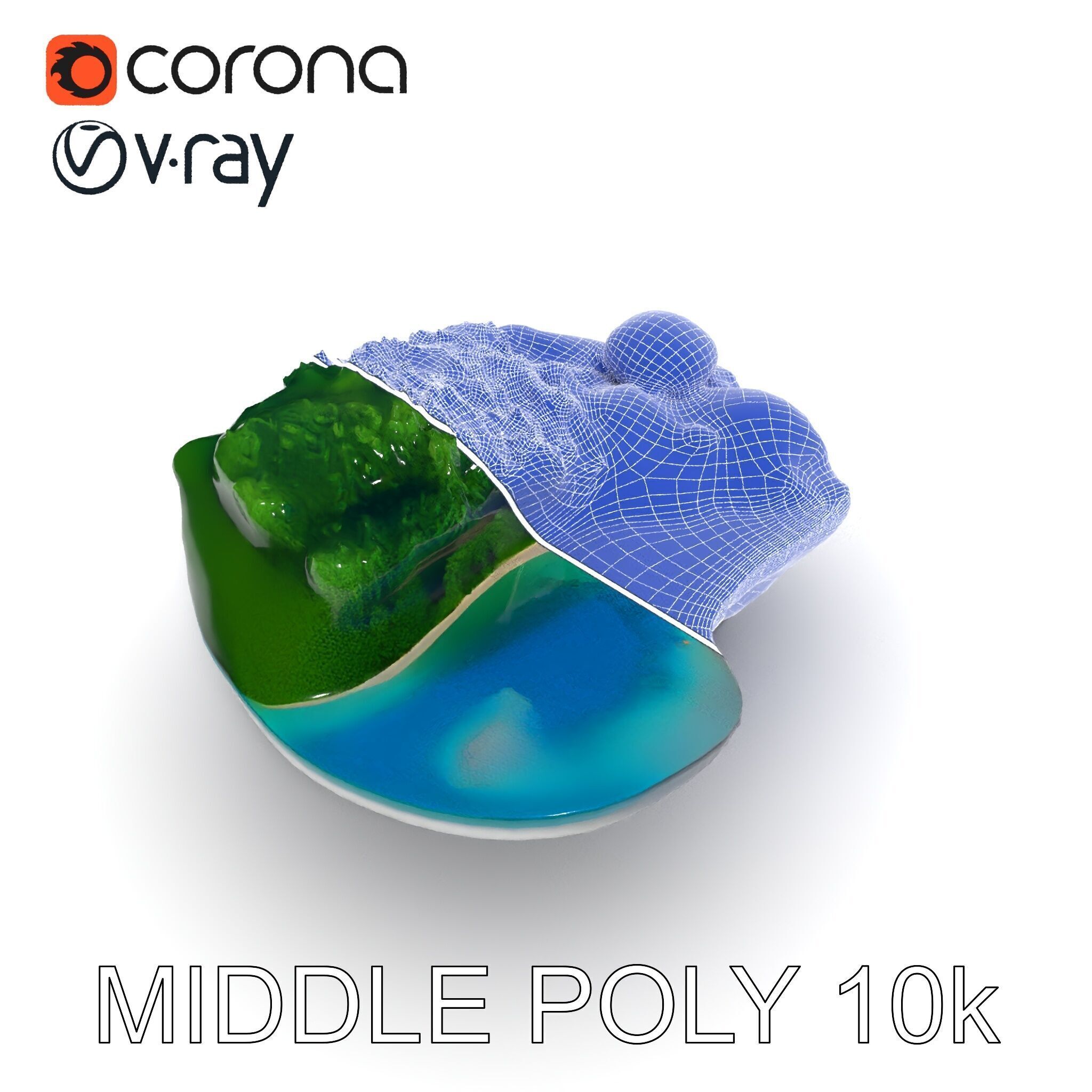 Tropical Island Scene D Model Pack Low-poly 3D model_22