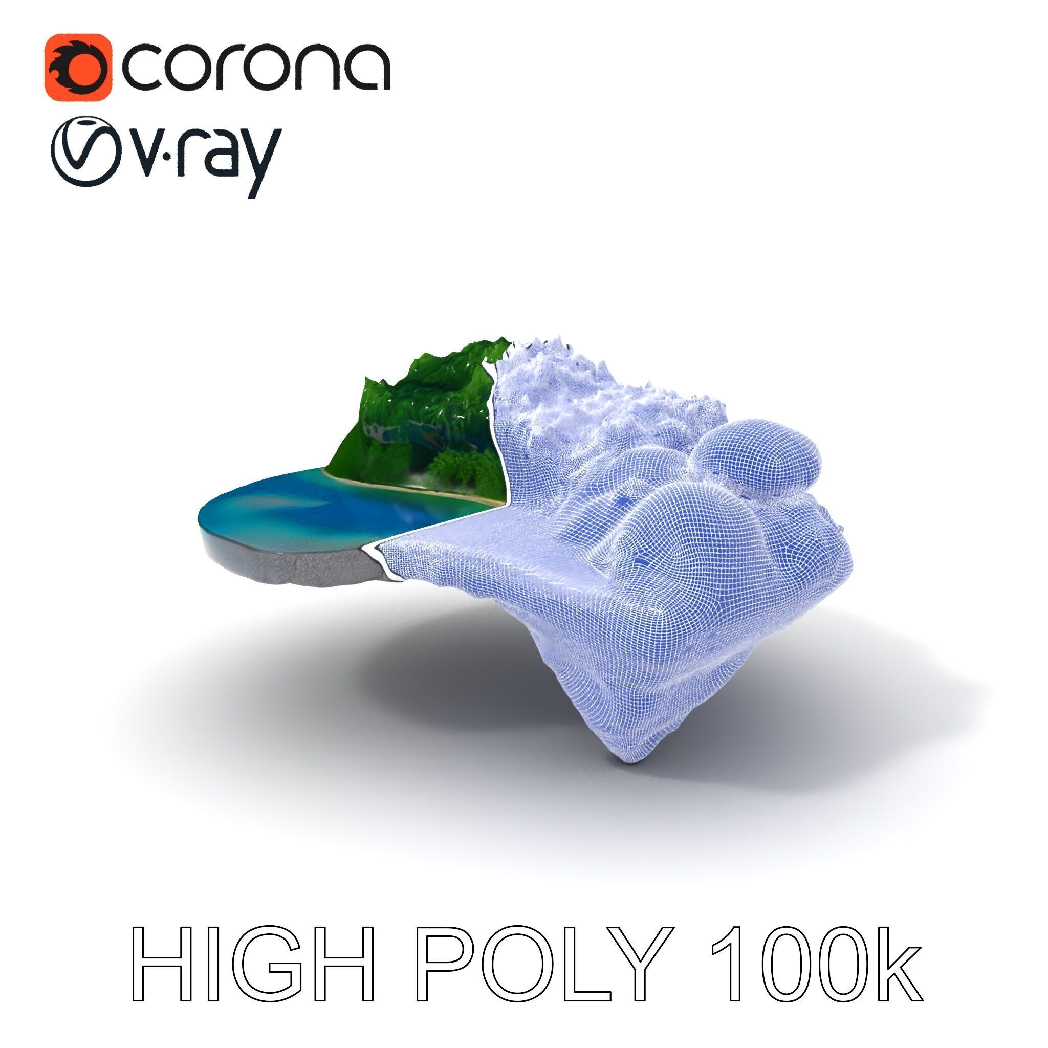 Tropical Island Scene D Model Pack Low-poly 3D model_3