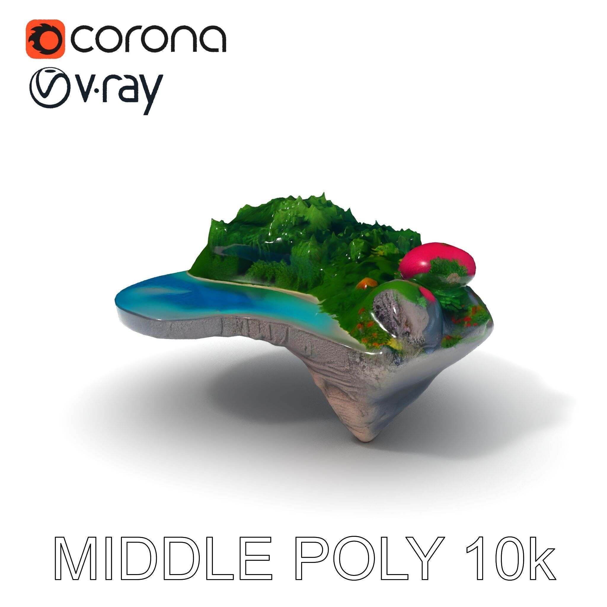 Tropical Island Scene D Model Pack Low-poly 3D model_16