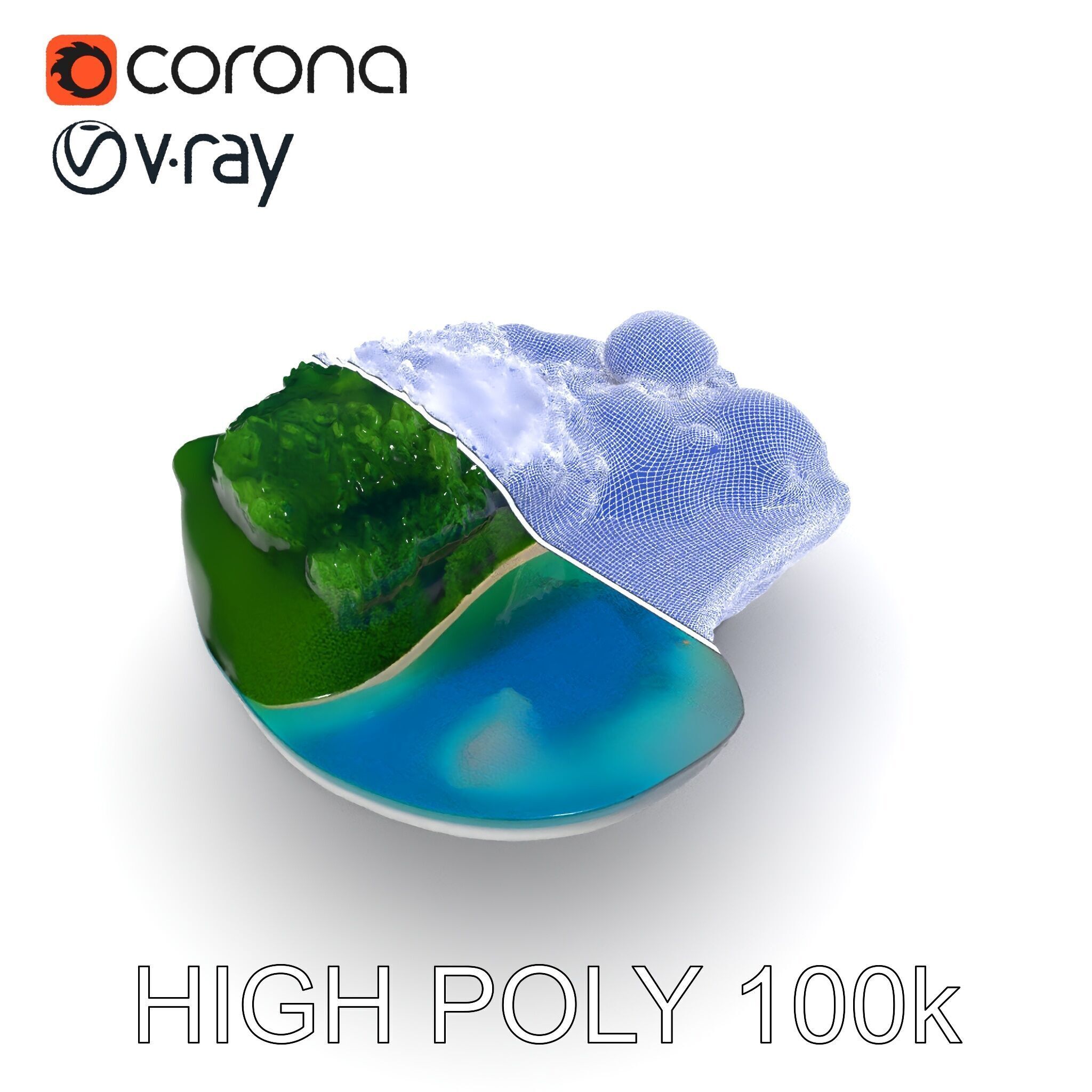 Tropical Island Scene D Model Pack Low-poly 3D model_27