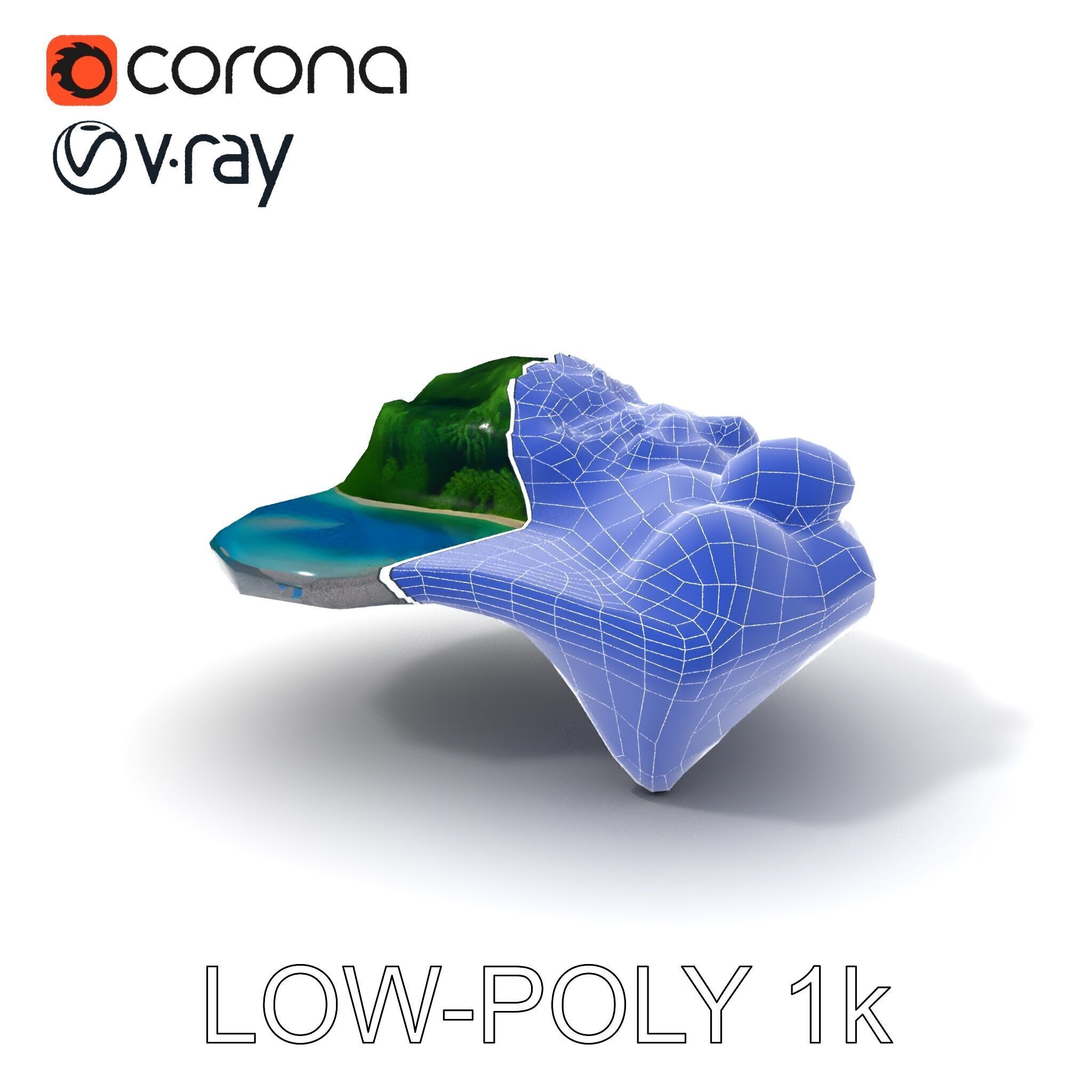 Tropical Island Scene D Model Pack Low-poly 3D model_17