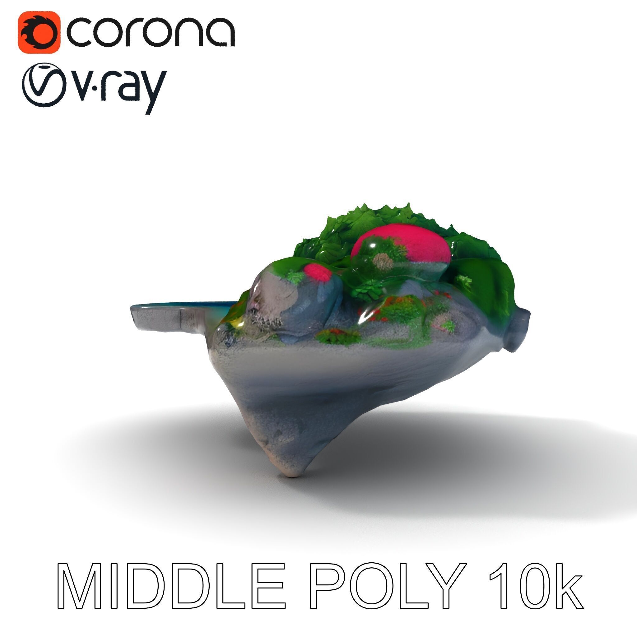 Tropical Island Scene D Model Pack Low-poly 3D model_19