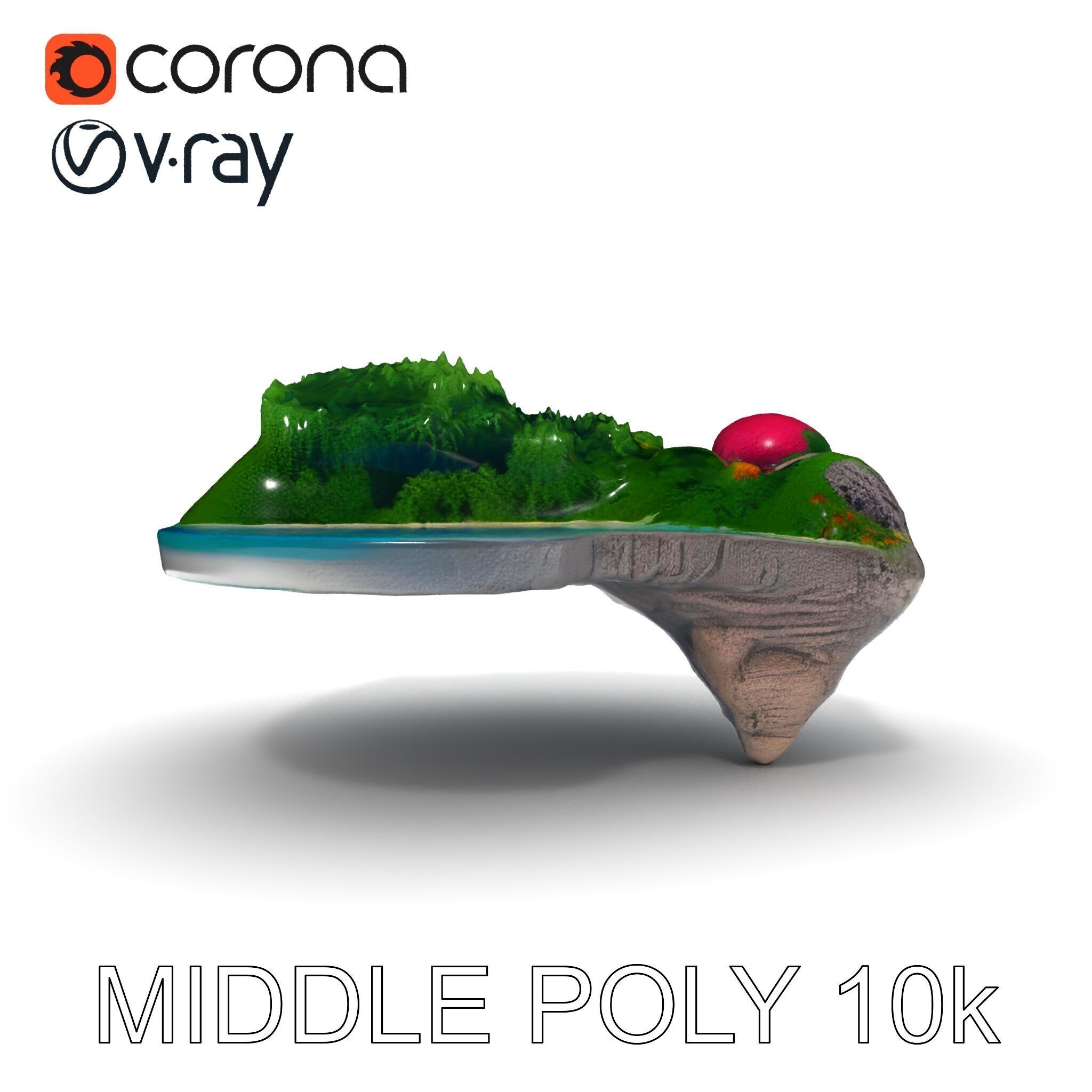 Tropical Island Scene D Model Pack Low-poly 3D model_13