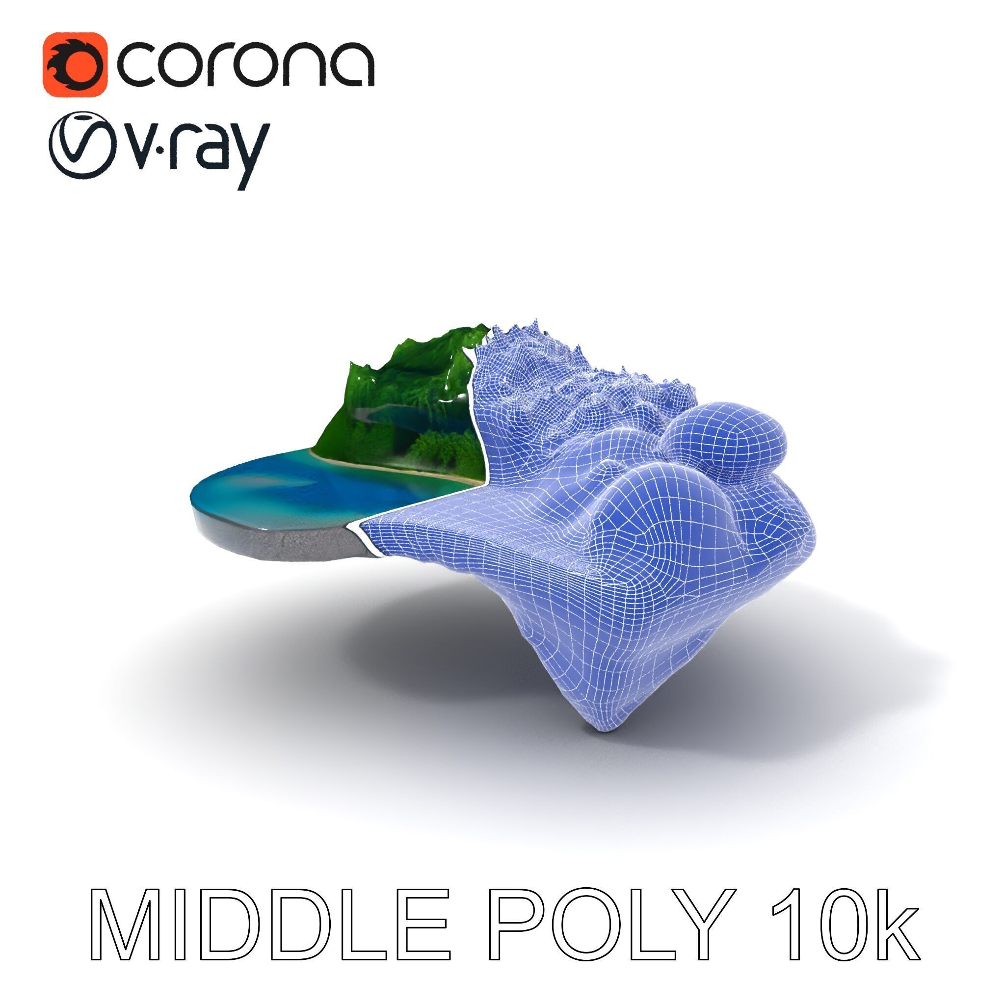 Tropical Island Scene D Model Pack Low-poly 3D model_11