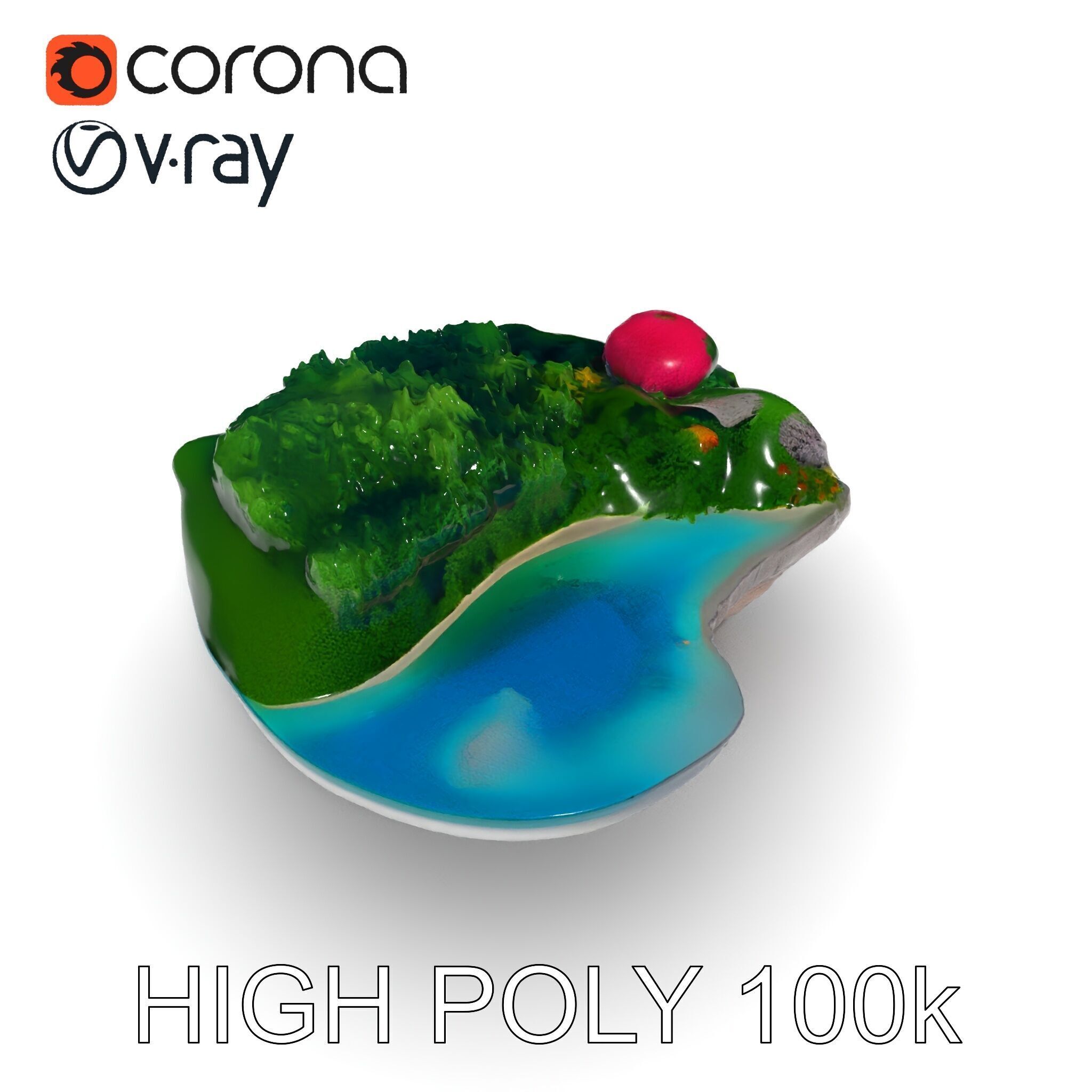 Tropical Island Scene D Model Pack Low-poly 3D model_18