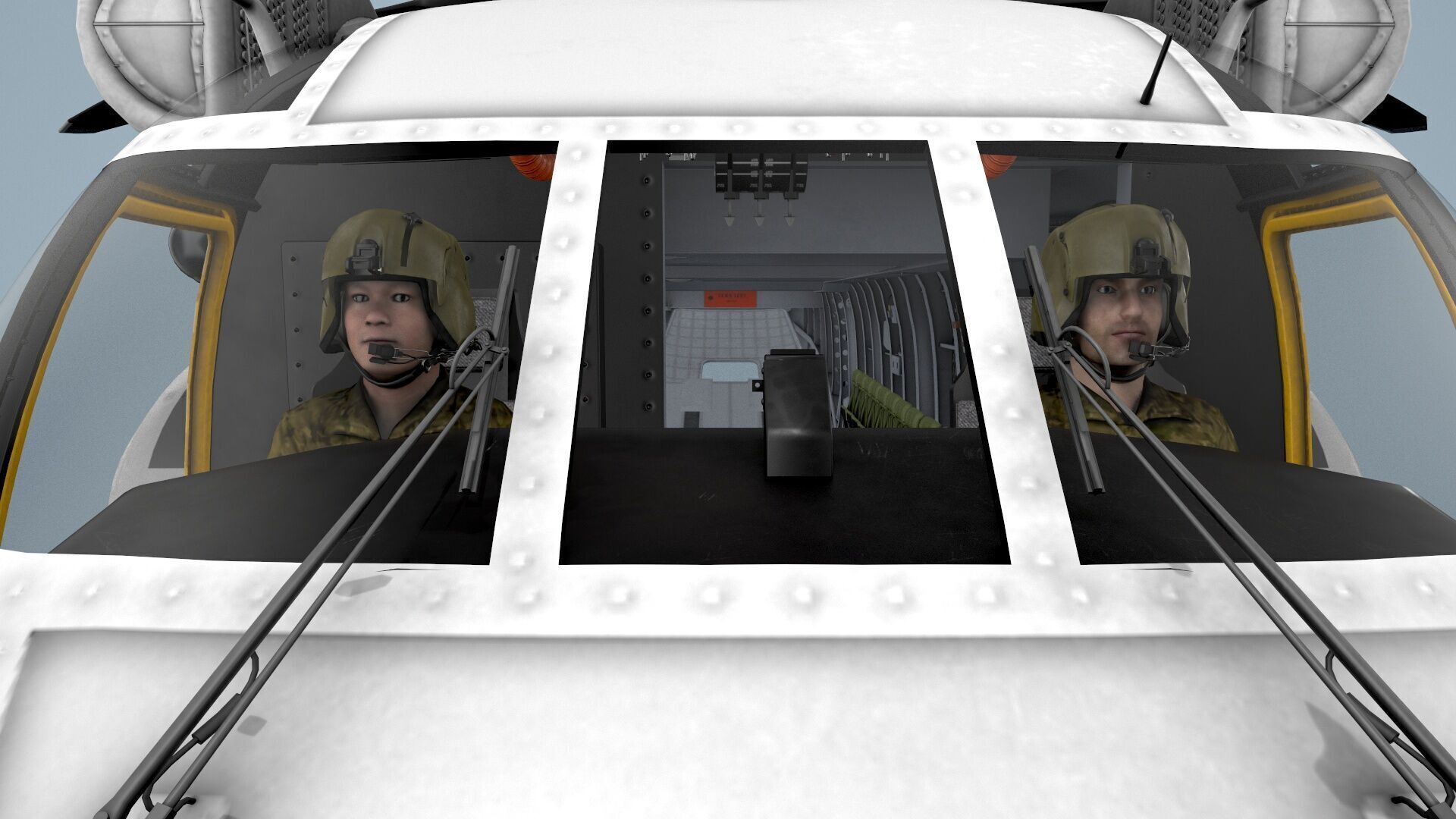 MH-53E Sea Dragon JMSDF Complex Animation Low-poly 3D model_20