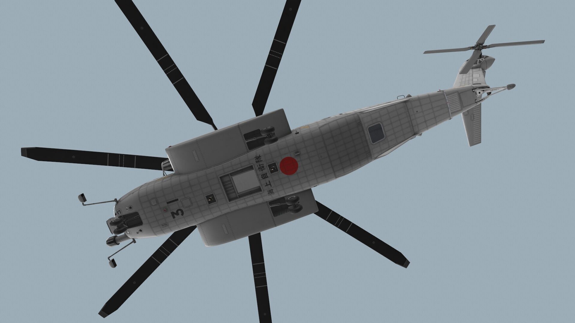 MH-53E Sea Dragon JMSDF Complex Animation Low-poly 3D model_6