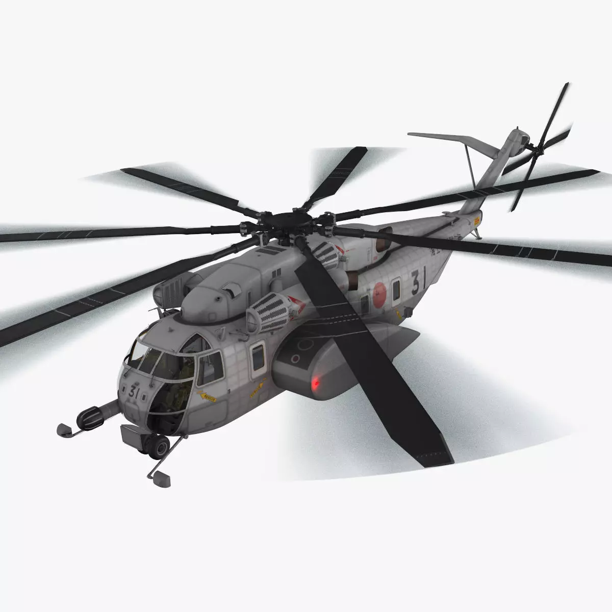 MH-53E Sea Dragon JMSDF Complex Animation Low-poly 3D model_0
