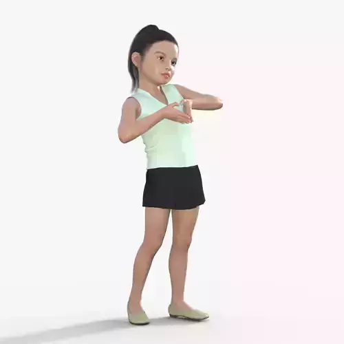Realistic 3D Girl Child Character Rigged